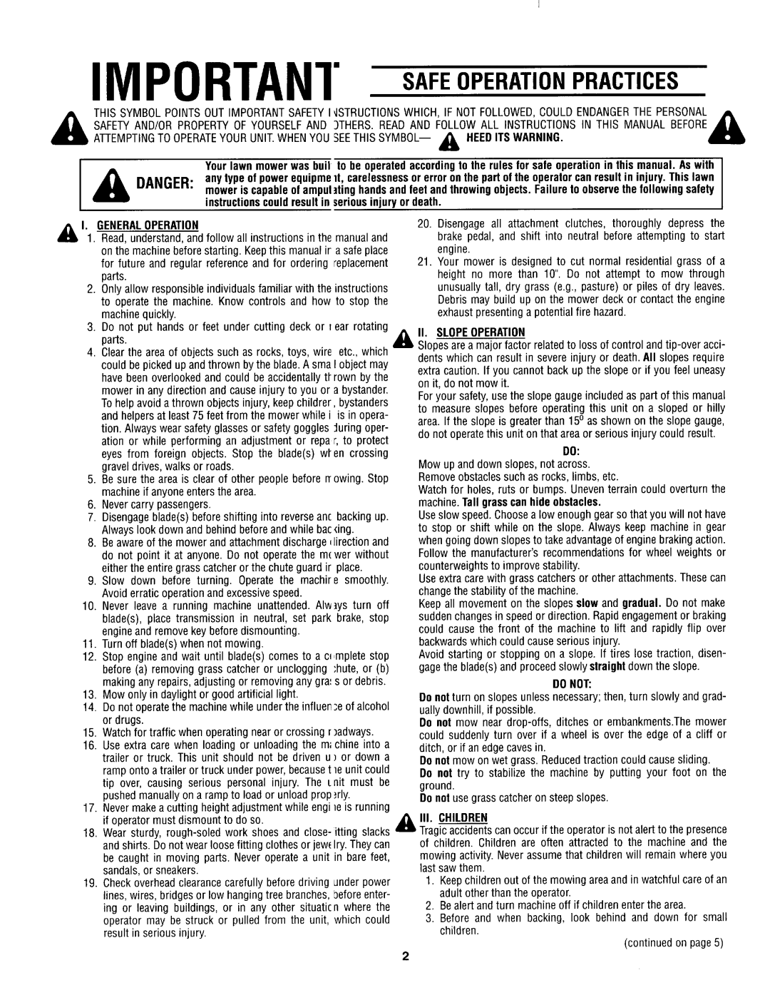 Bolens 840 thru 849 manual 