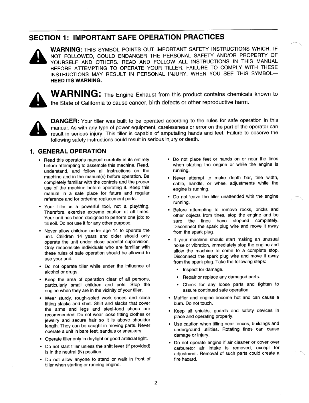 Bolens FT-50 manual 