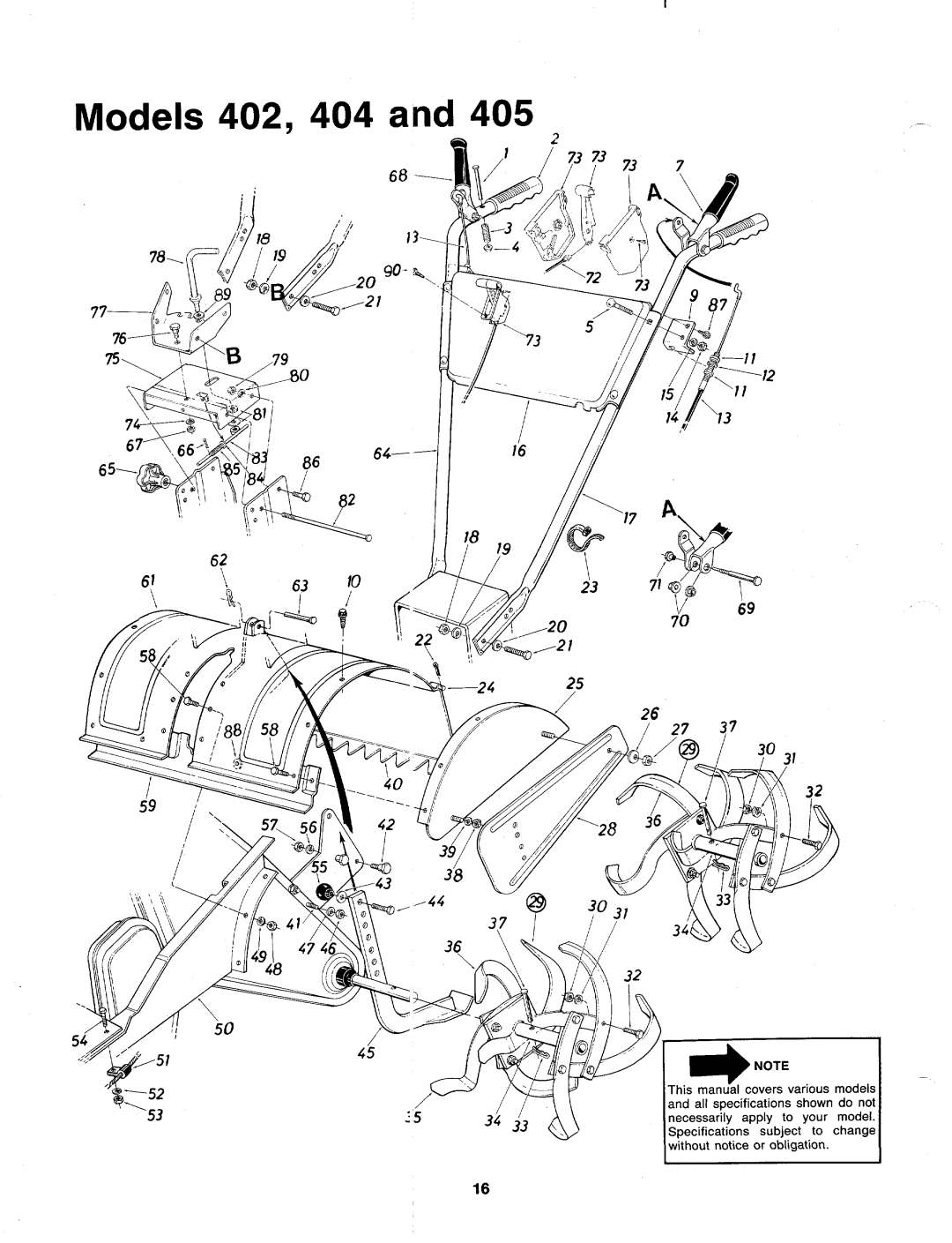 Bolens Grt5, 216-404-000, 216-405-000, 216-402-000 manual 