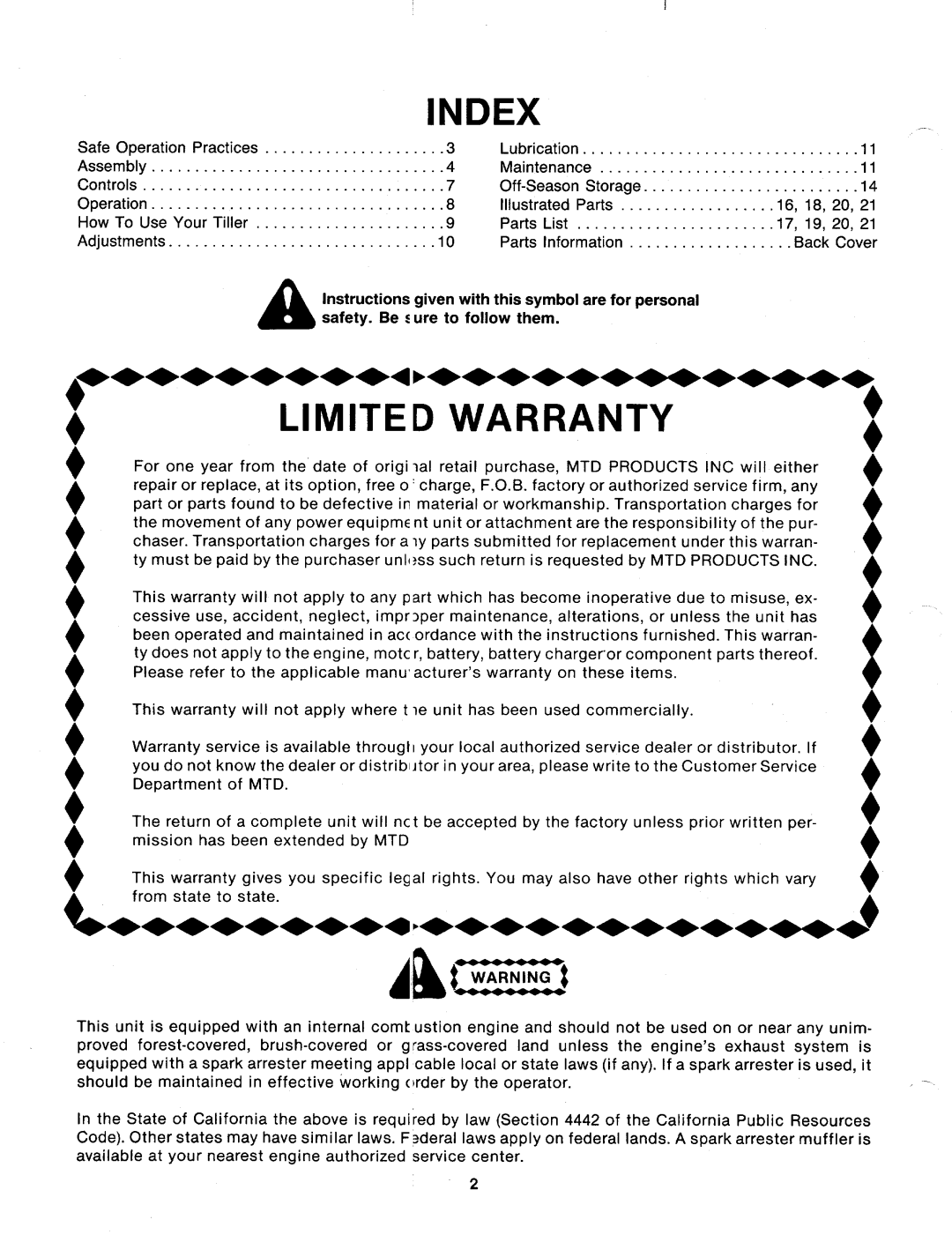 Bolens 216-405-000, Grt5, 216-404-000, 216-402-000 manual 