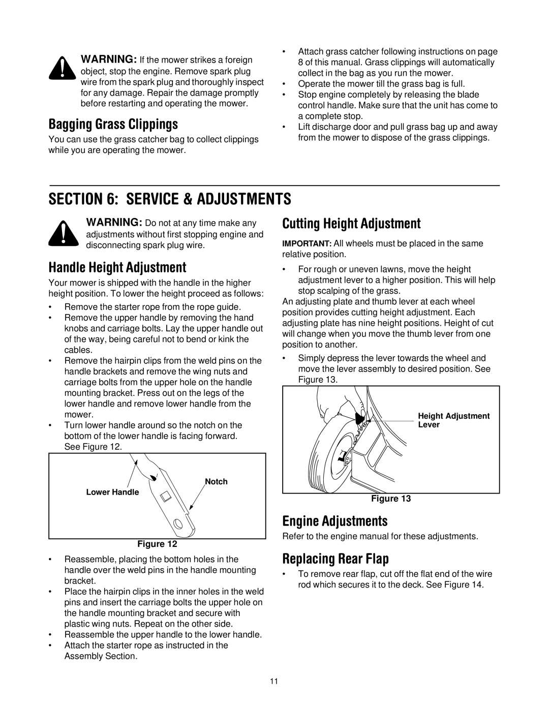 Bolens Model 588Q manual Service & Adjustments 