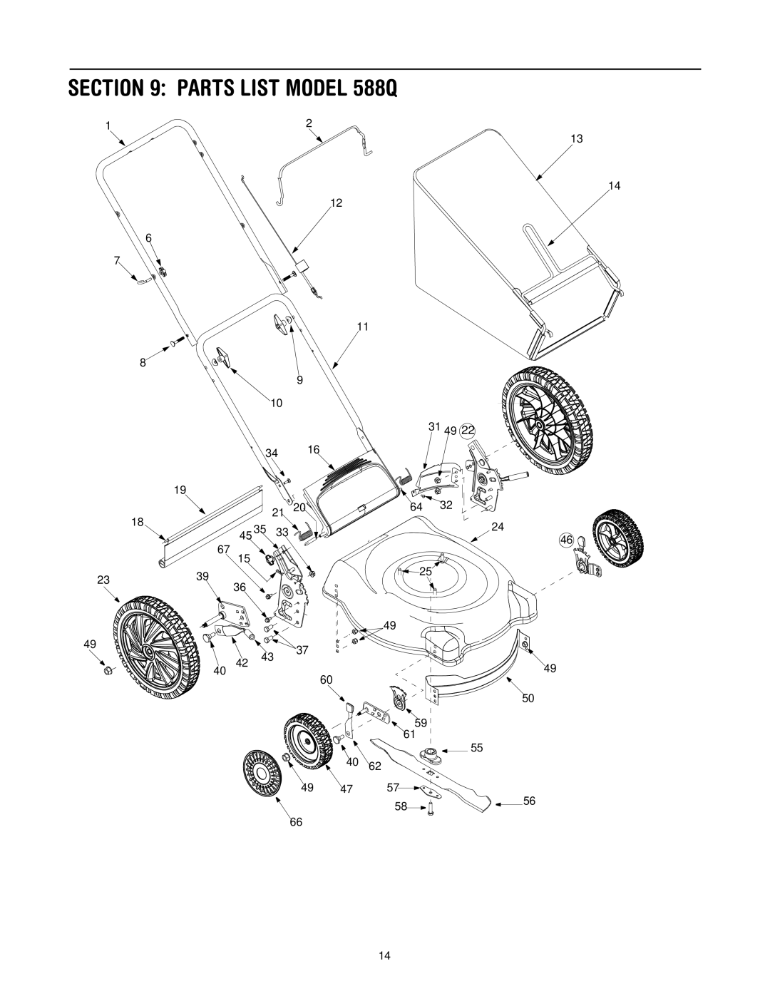 Bolens manual Parts List Model 588Q 