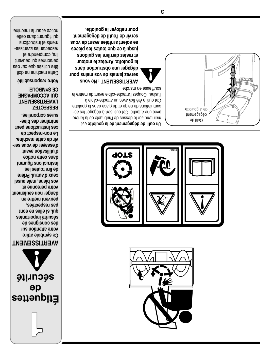 Bolens MTD warranty Responsabilité Votre, Goulotte la de dégagement deUnoutil, Goulotte la ed Dégagement De Outil 