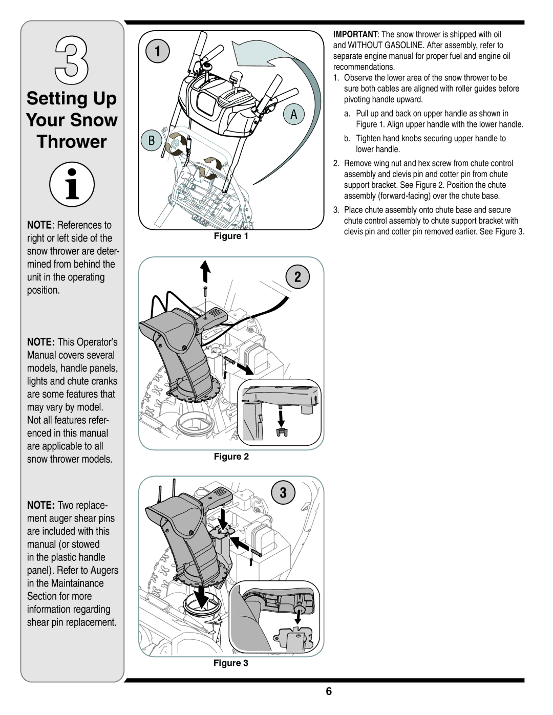 Bolens MTD warranty Setting Up Your Snow Thrower, Tighten hand knobs securing upper handle to lower handle 