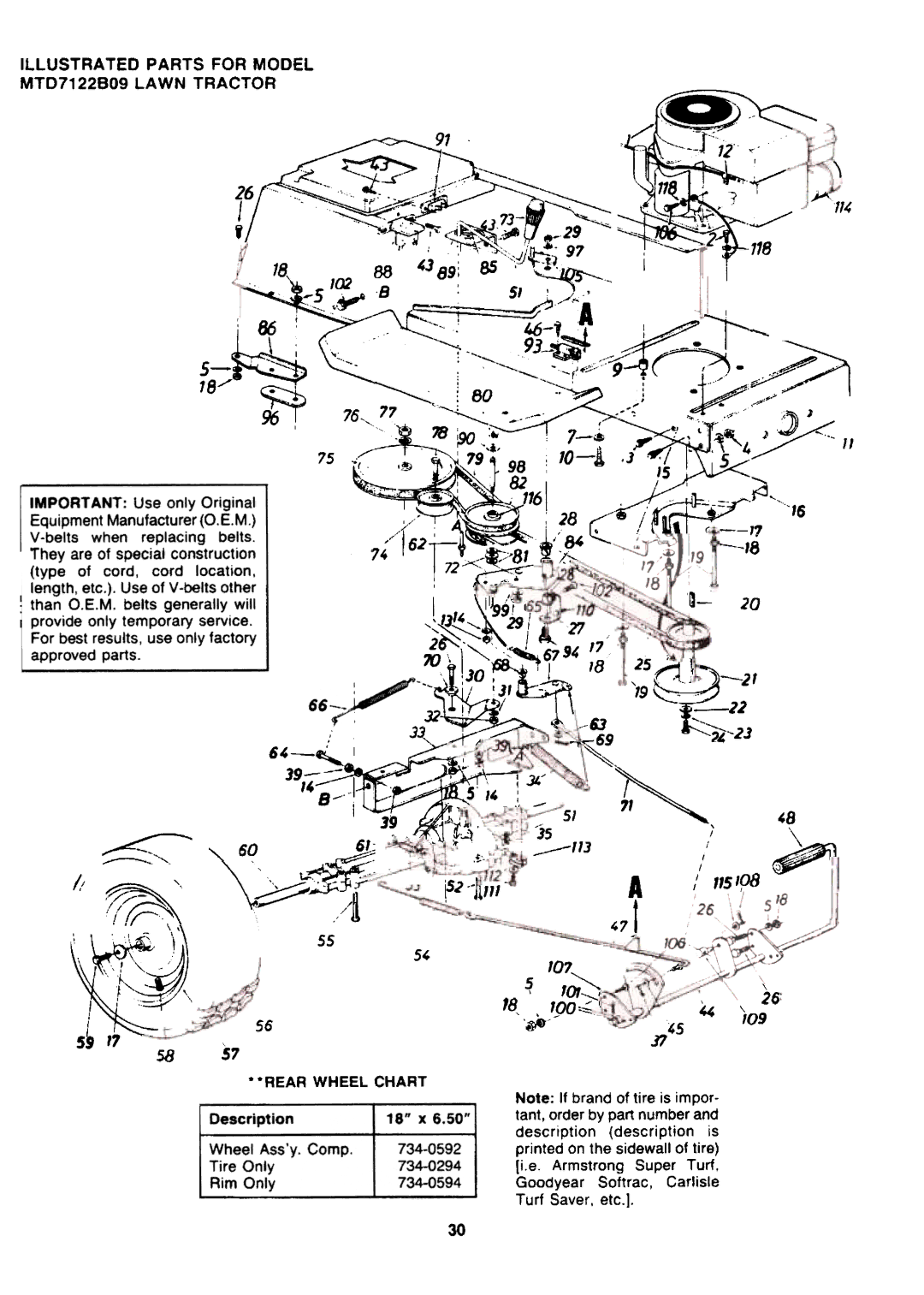 Bolens MTD7122B09 manual ~ --63~9, O7~, 18 B8 ~~~b~/A, 101 