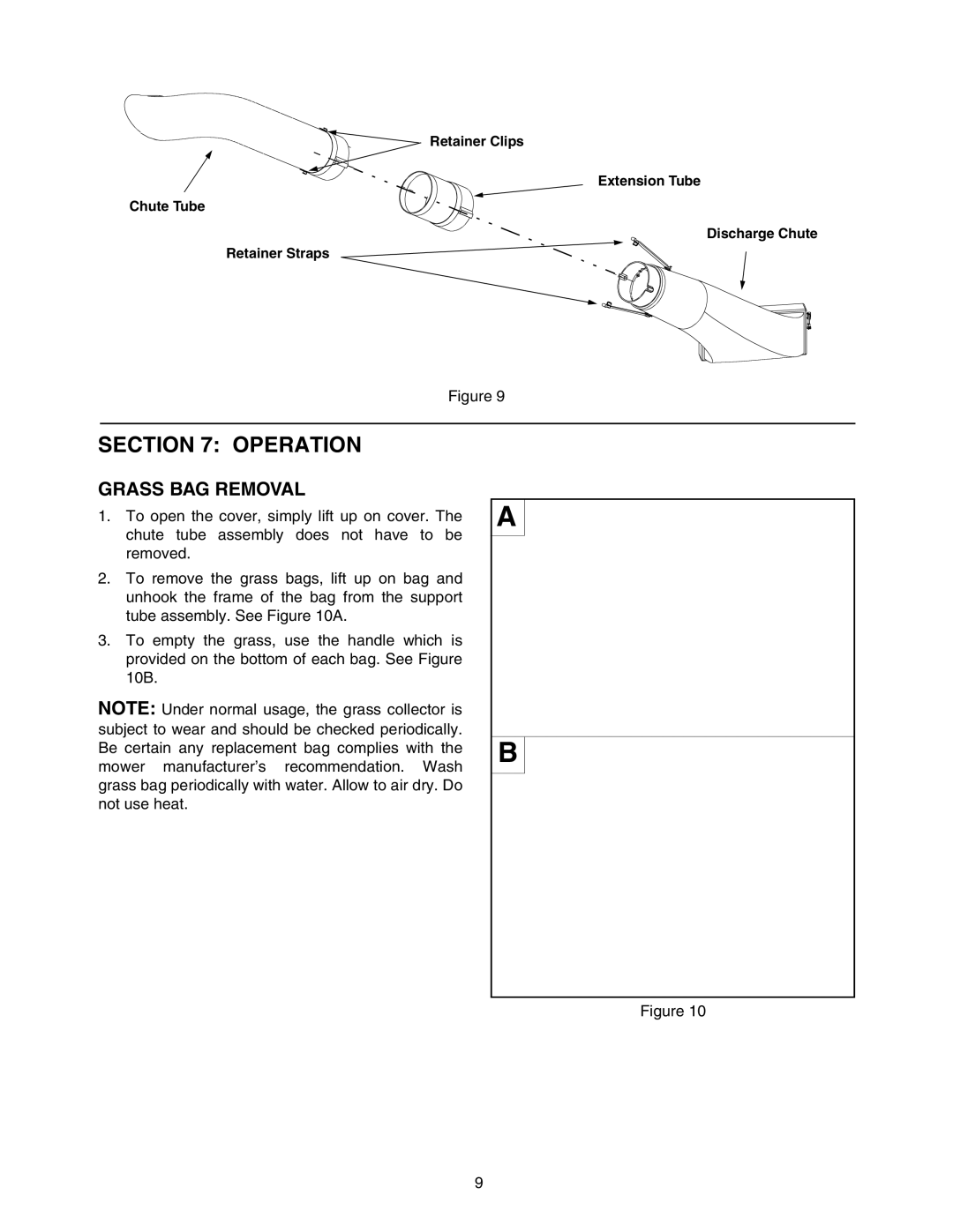 Bolens OEM-190-821 manual Operation, Grass BAG Removal 