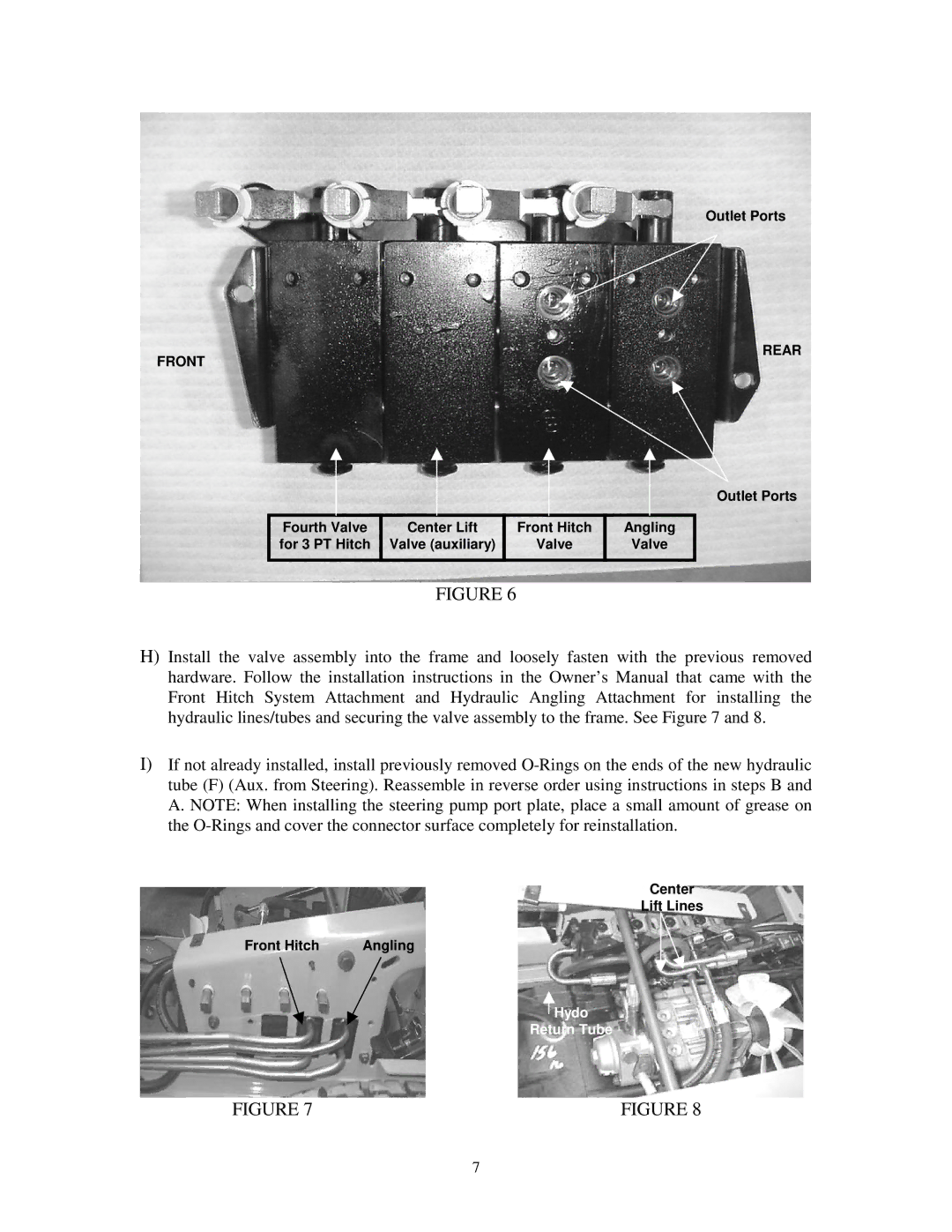 Bolens Series 3000 installation instructions Rear Front 