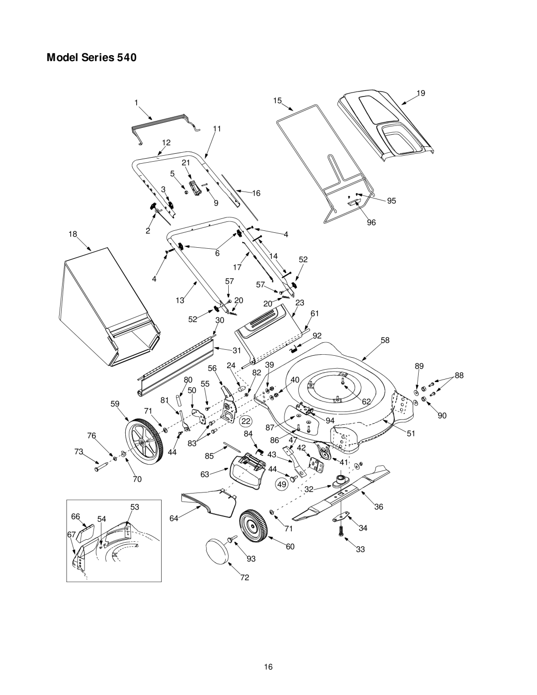 Bolens Series 540 manual Model Series 