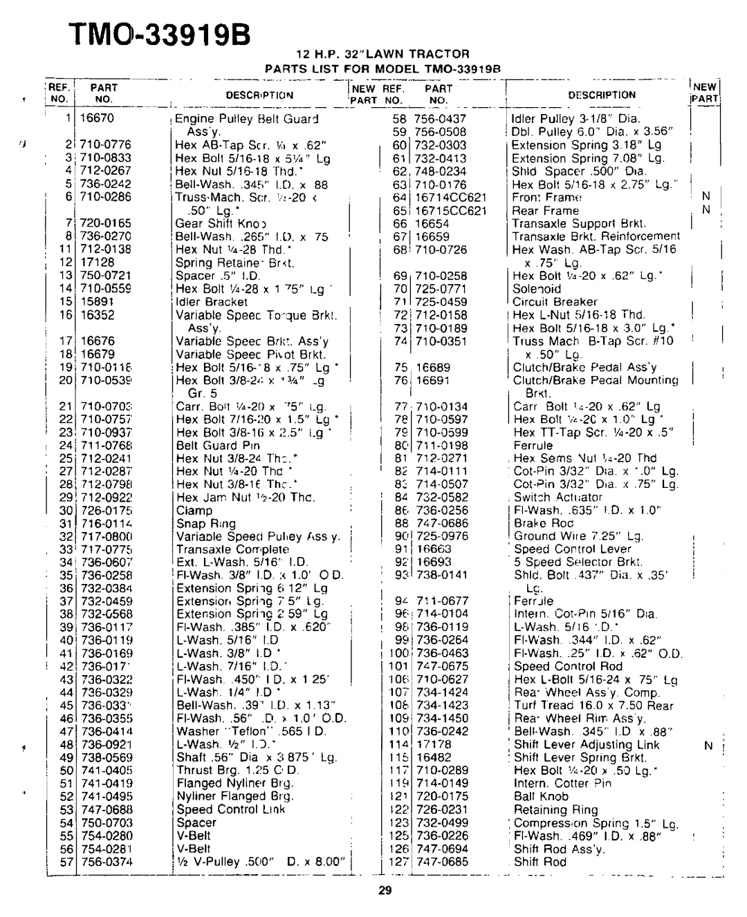 Bolens TMO-33919B manual 