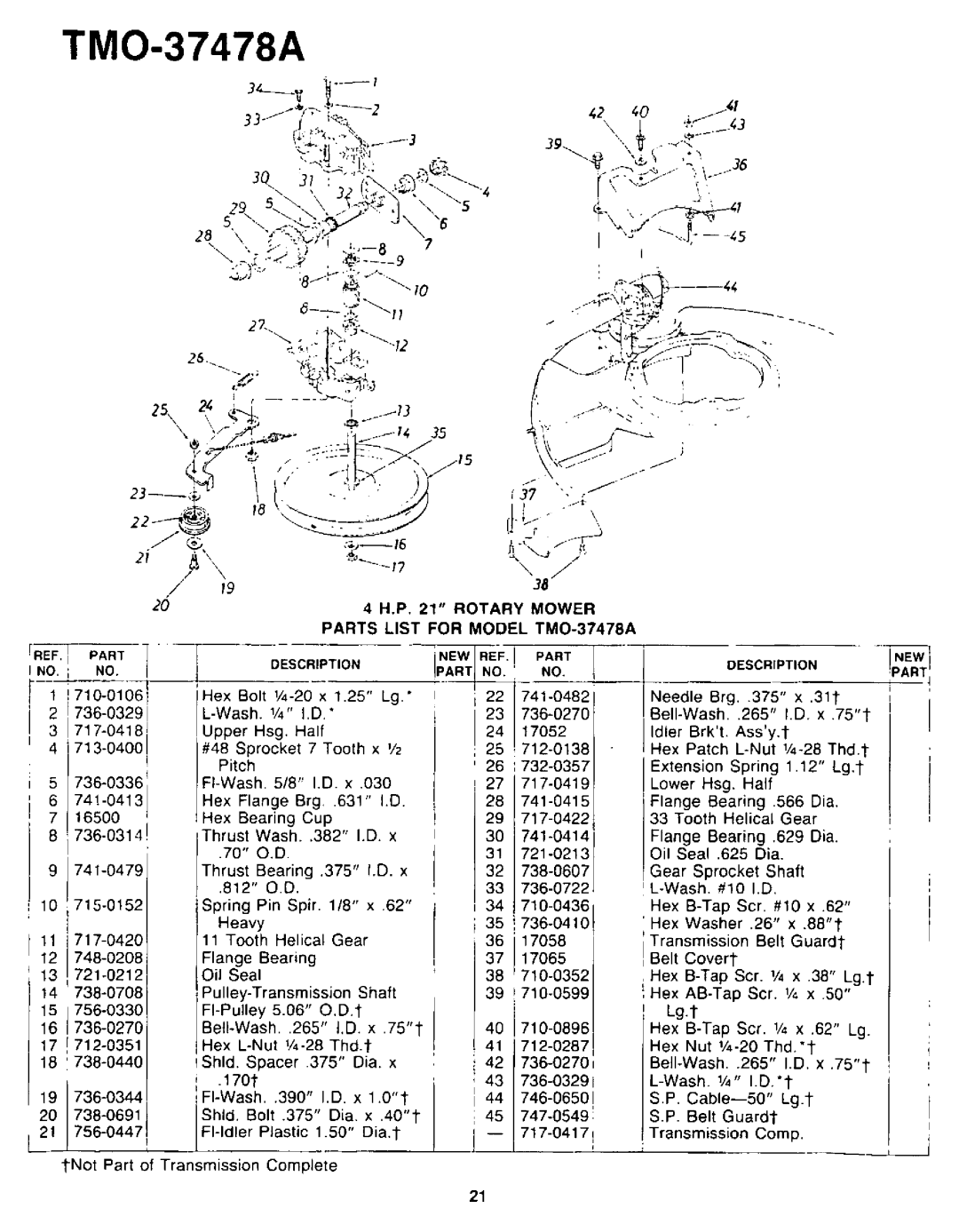 Bolens TMO-37478A manual 