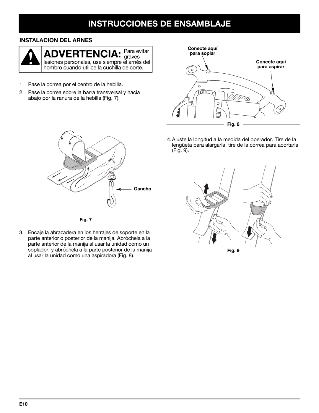 Bolens YM320BV manual Instalacion DEL Arnes 