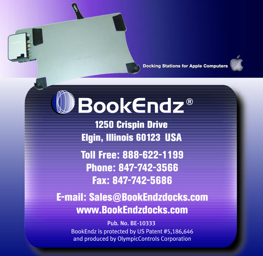 Bookendz manual Pub. No. BE-10333 