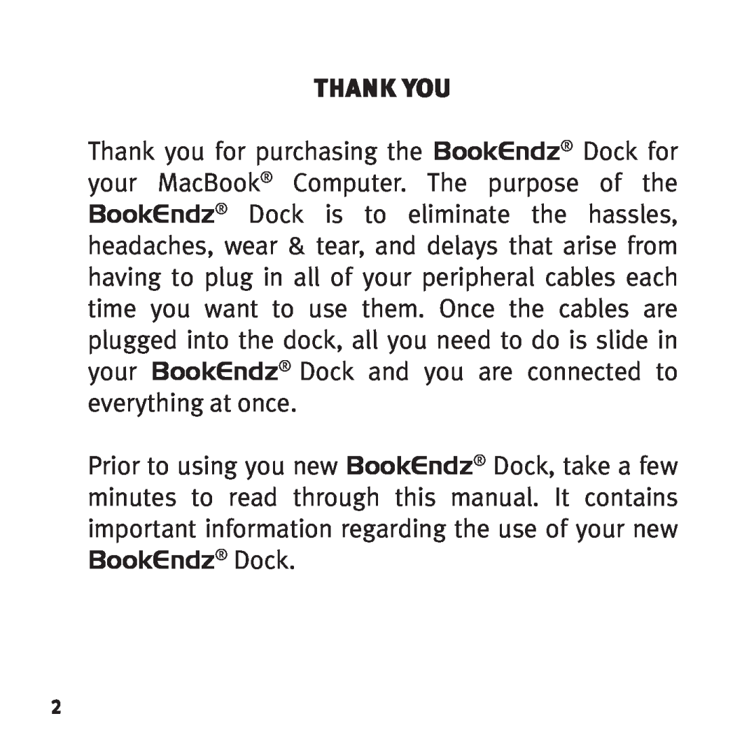 Bookendz BE-MB13AL, BE-10332 manual Thank You 