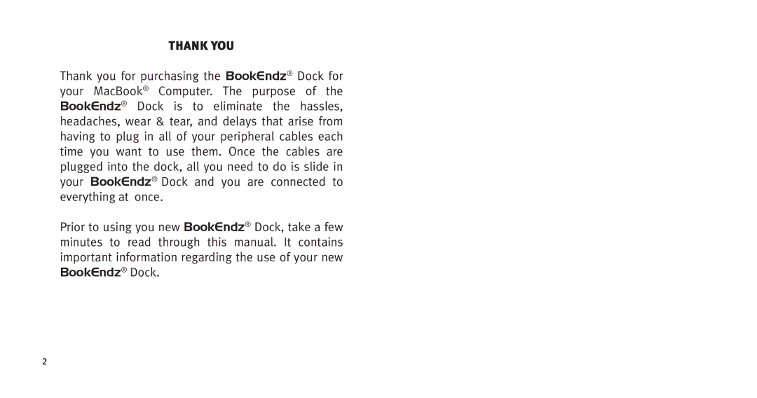 Bookendz BE-MB13W, BE-10281 owner manual Thank YOU 