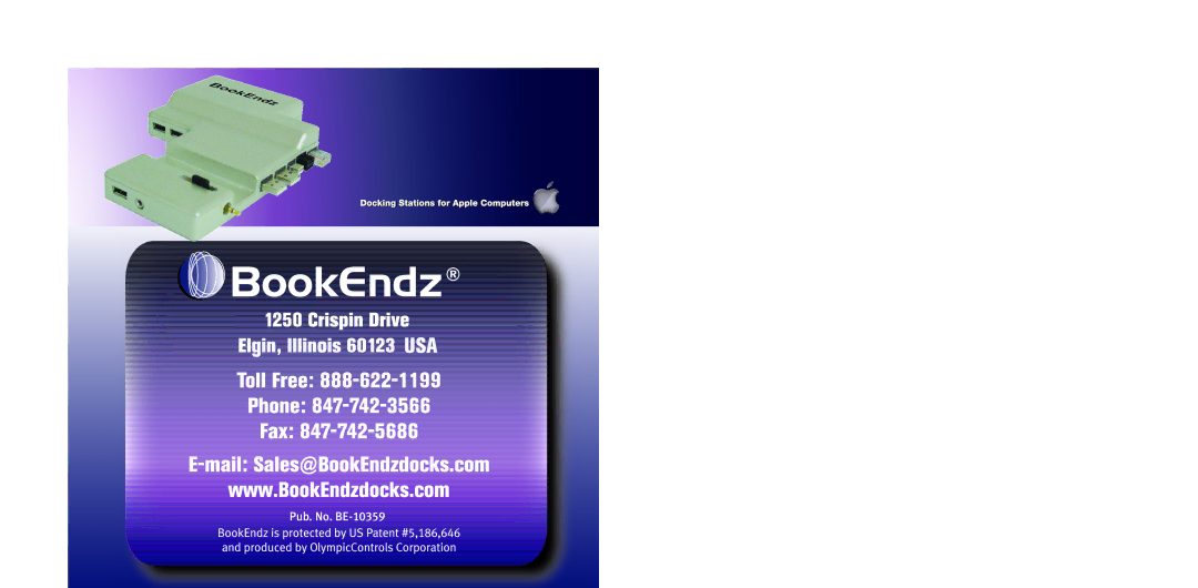 Bookendz BE-MBP13SDP, SDP13 manual Pub. No. BE-10359 