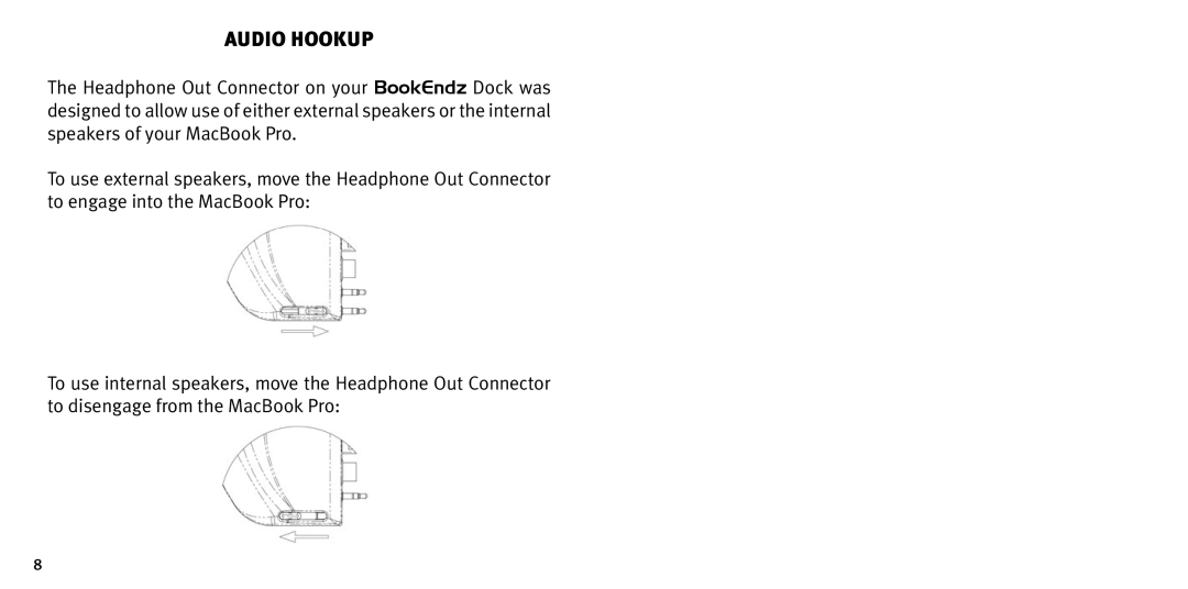 Bookendz BE-MBP17, BE-10309 owner manual Audio Hookup 