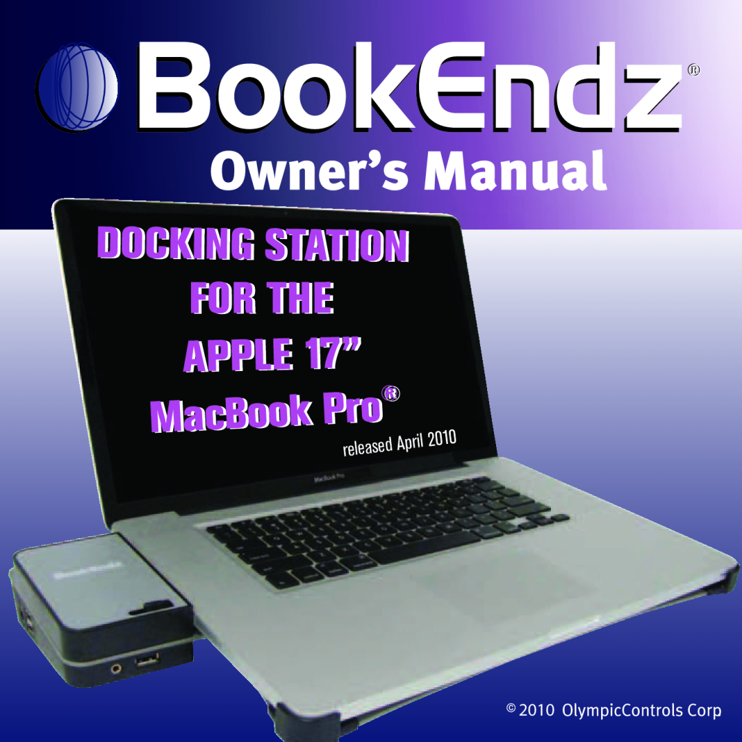 Bookendz BE-10369, BE-MBP17TB manual 2010 