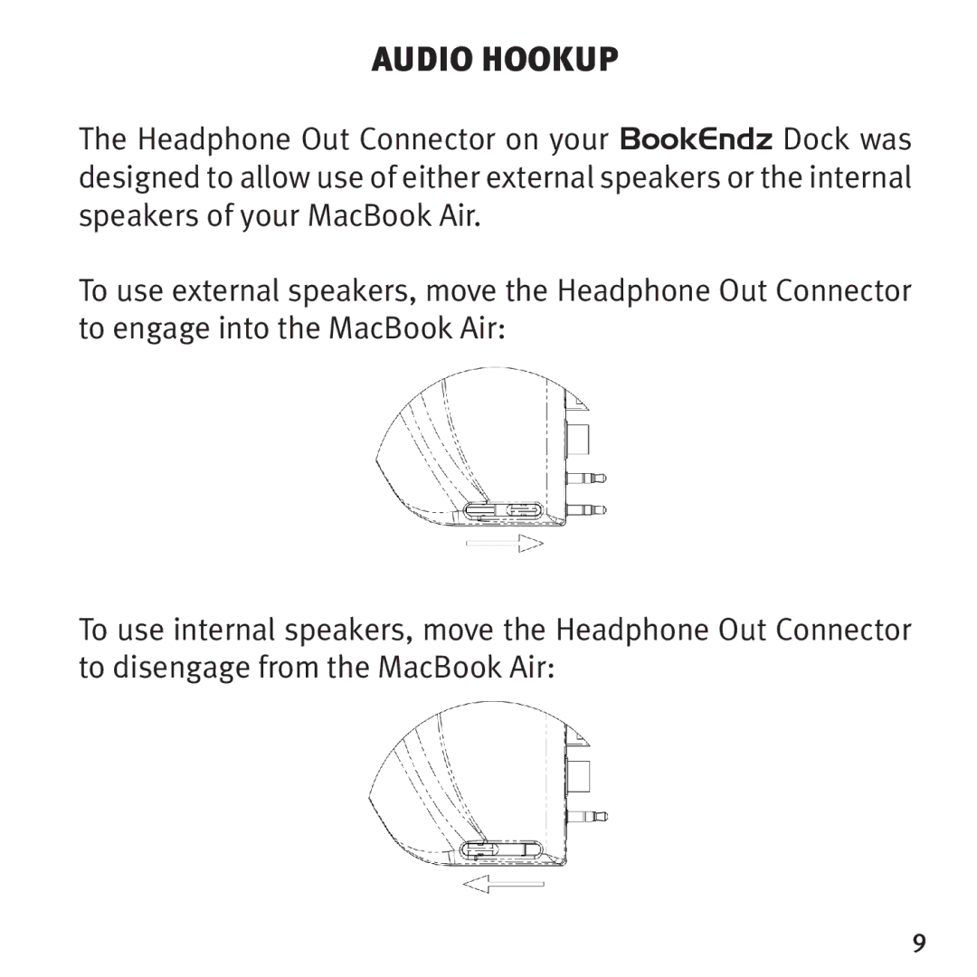 Bookendz BKZBEMBA11 manual Audio Hookup 