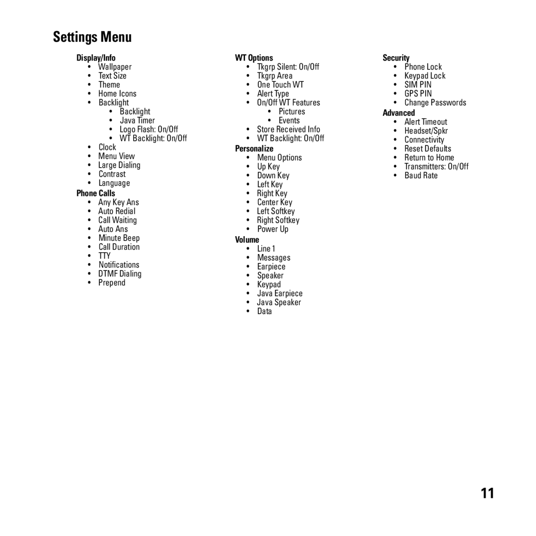 Boost Mobile i290 manual Settings Menu, Display/Info 