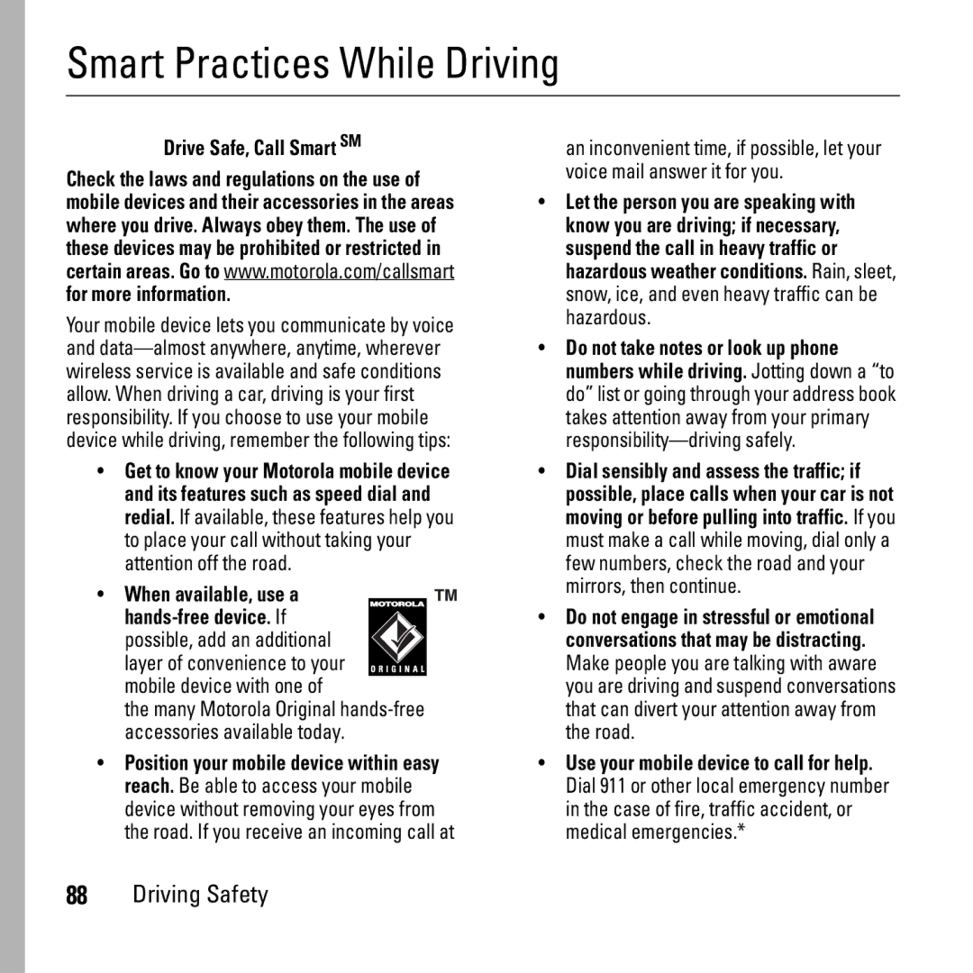 Boost Mobile i290 manual Smart Practices While Driving, Drive Safe, Call Smart SM 