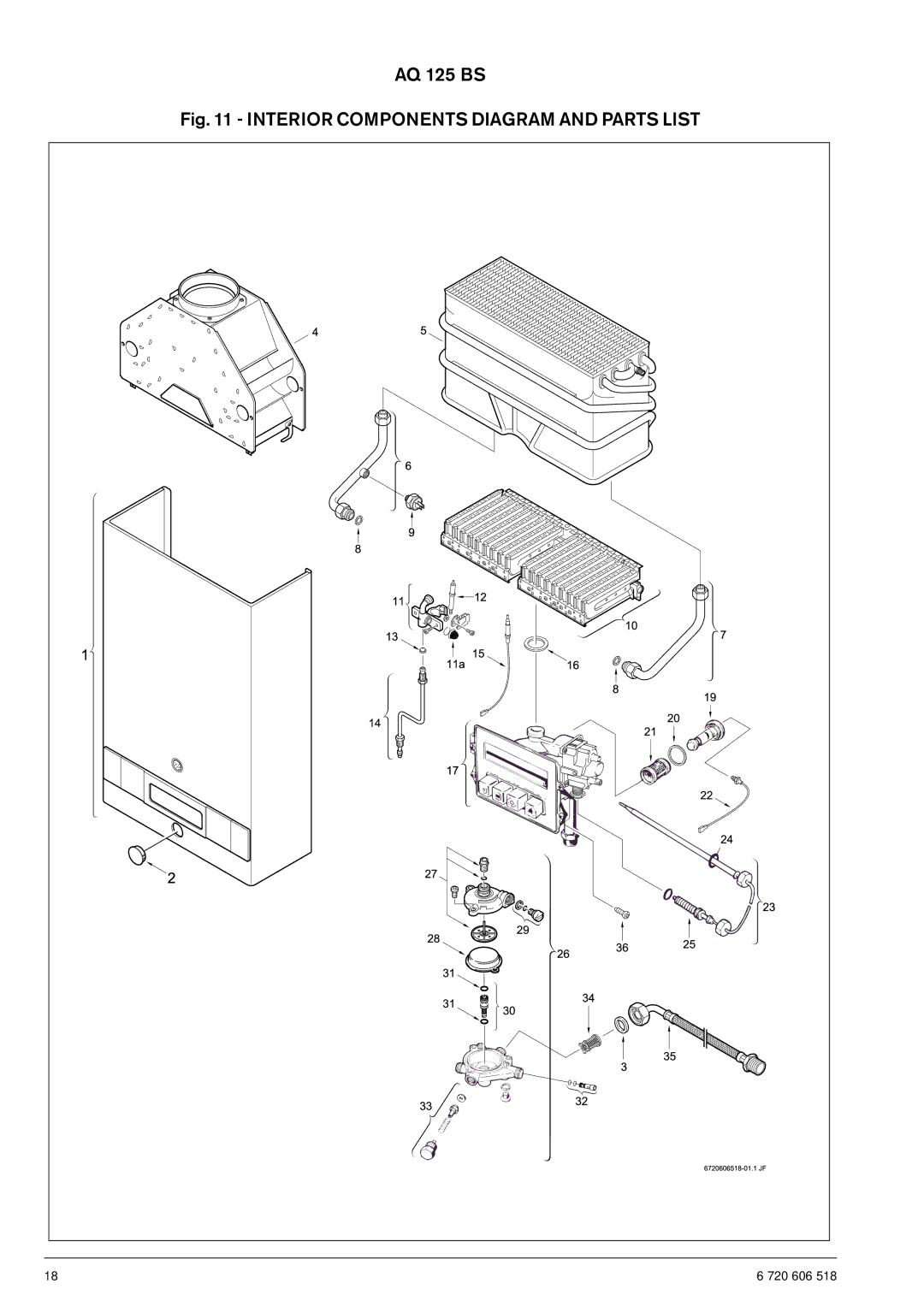 Bosch Appliances 125B NGS, 125B LPS operating instructions Interior Components Diagram and Parts List 