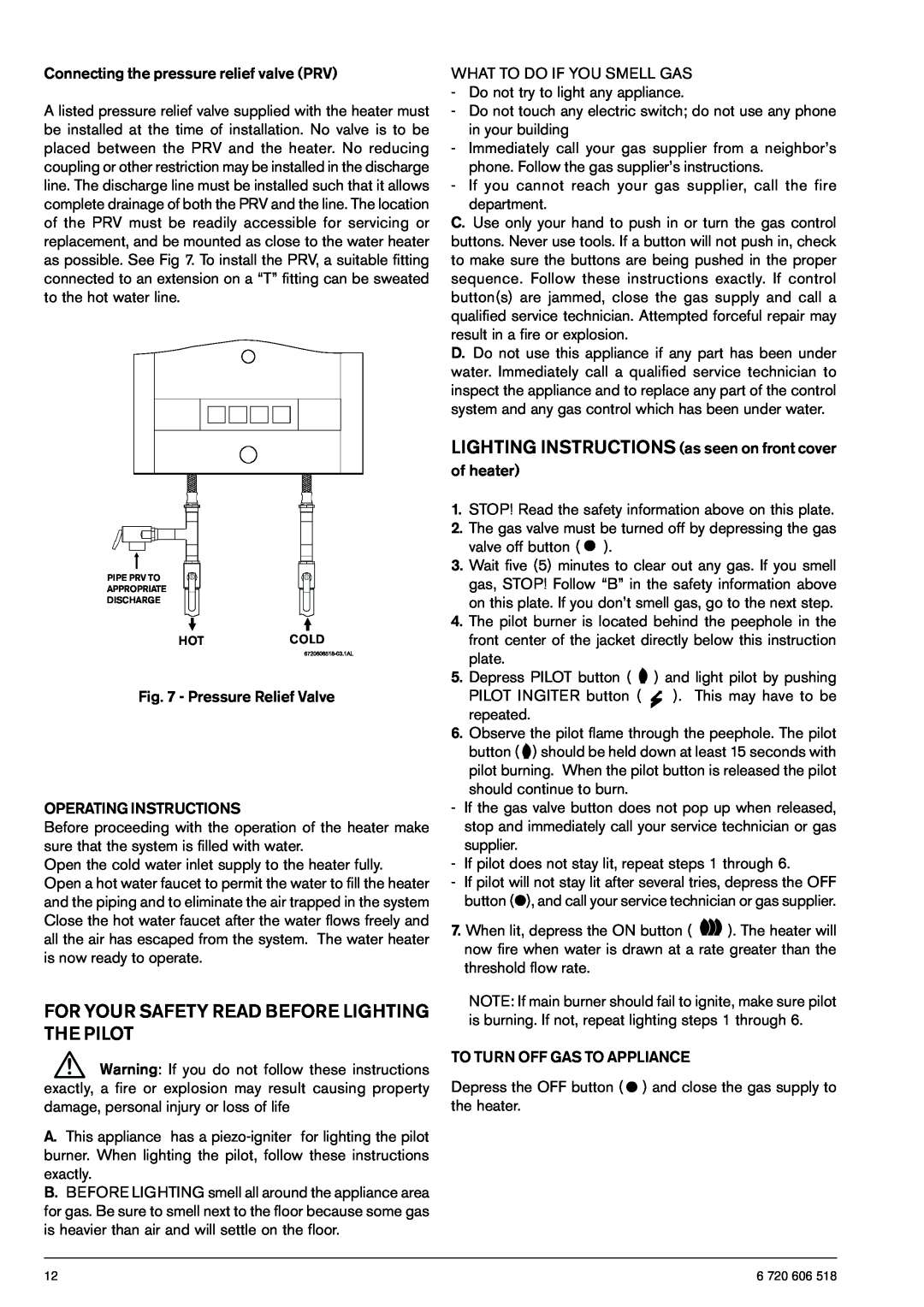 Bosch Appliances 125B NGS, 125B LPS operating instructions For Your Safety Read Before Lighting The Pilot, Hotcold 