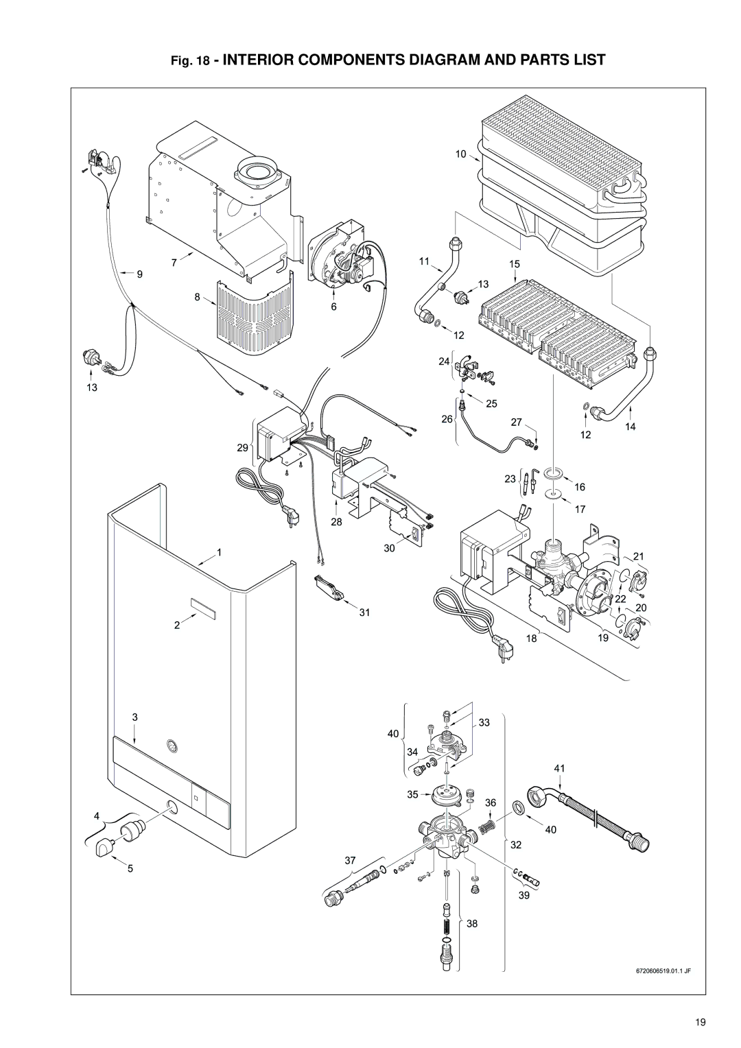 Bosch Appliances 125FX NG, 125FX LP specifications Interior Components Diagram and Parts List 