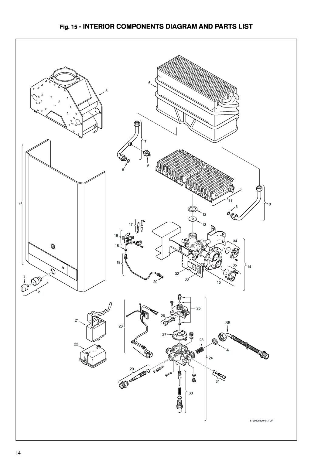 Bosch Appliances 125X NG, 125X LP specifications Interior Components Diagram And Parts List 