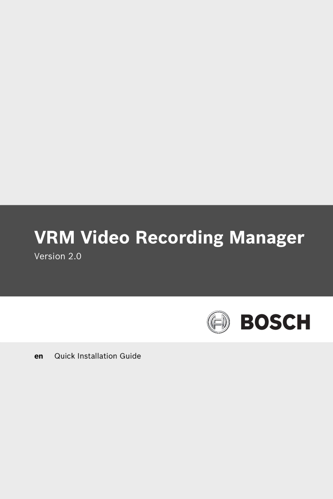 Bosch Appliances 2 manual VRM Video Recording Manager 