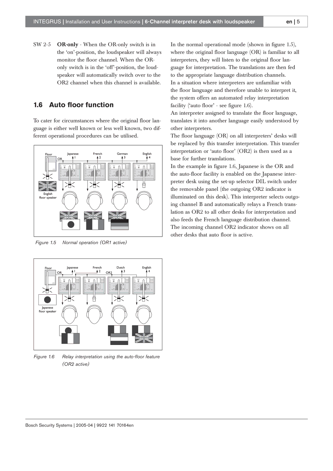 Bosch Appliances 20, LBB 3422, LBB 3222 manual Auto floor function, Normal operation OR1 active 