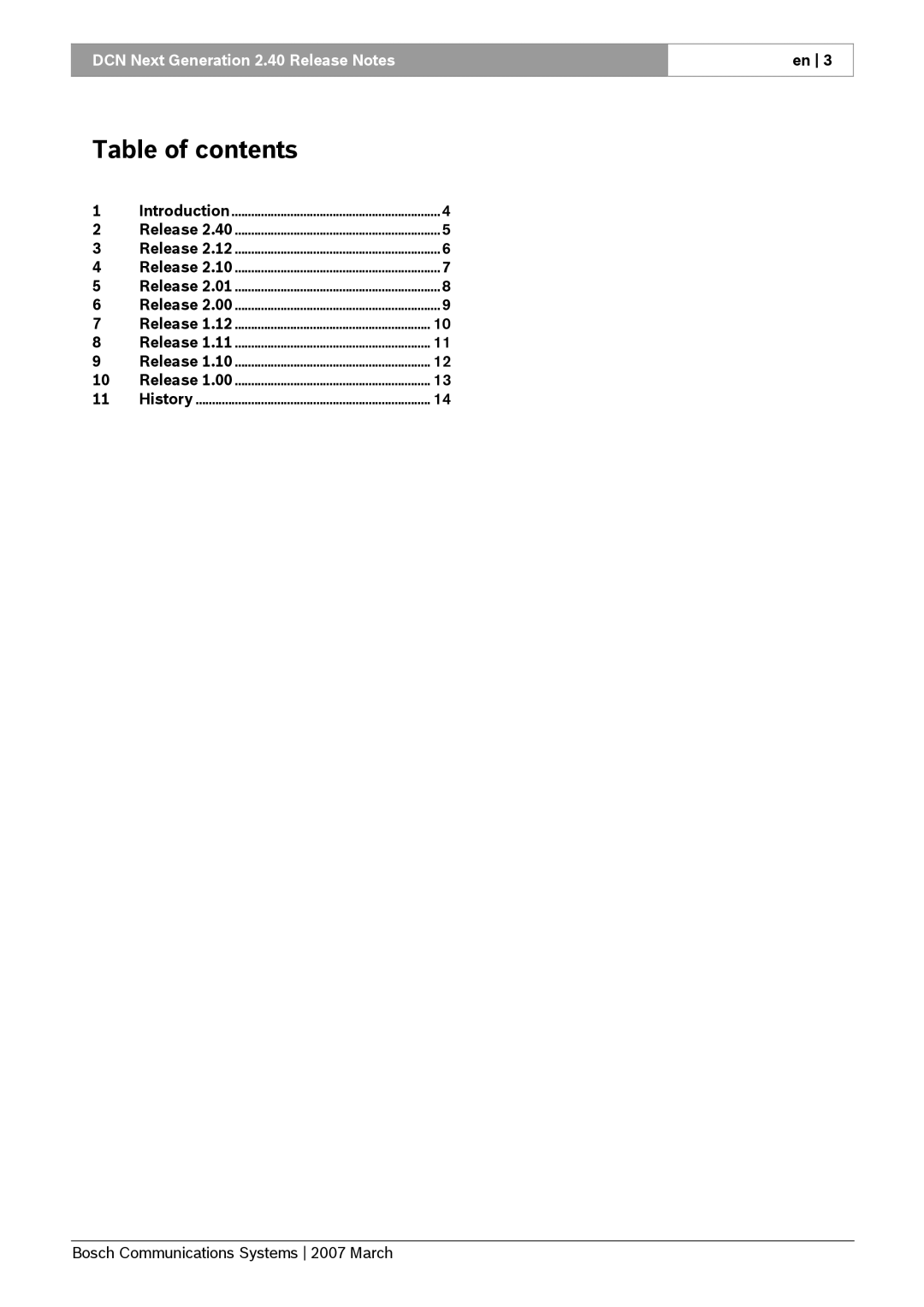 Bosch Appliances 2.4 manual Table of contents 