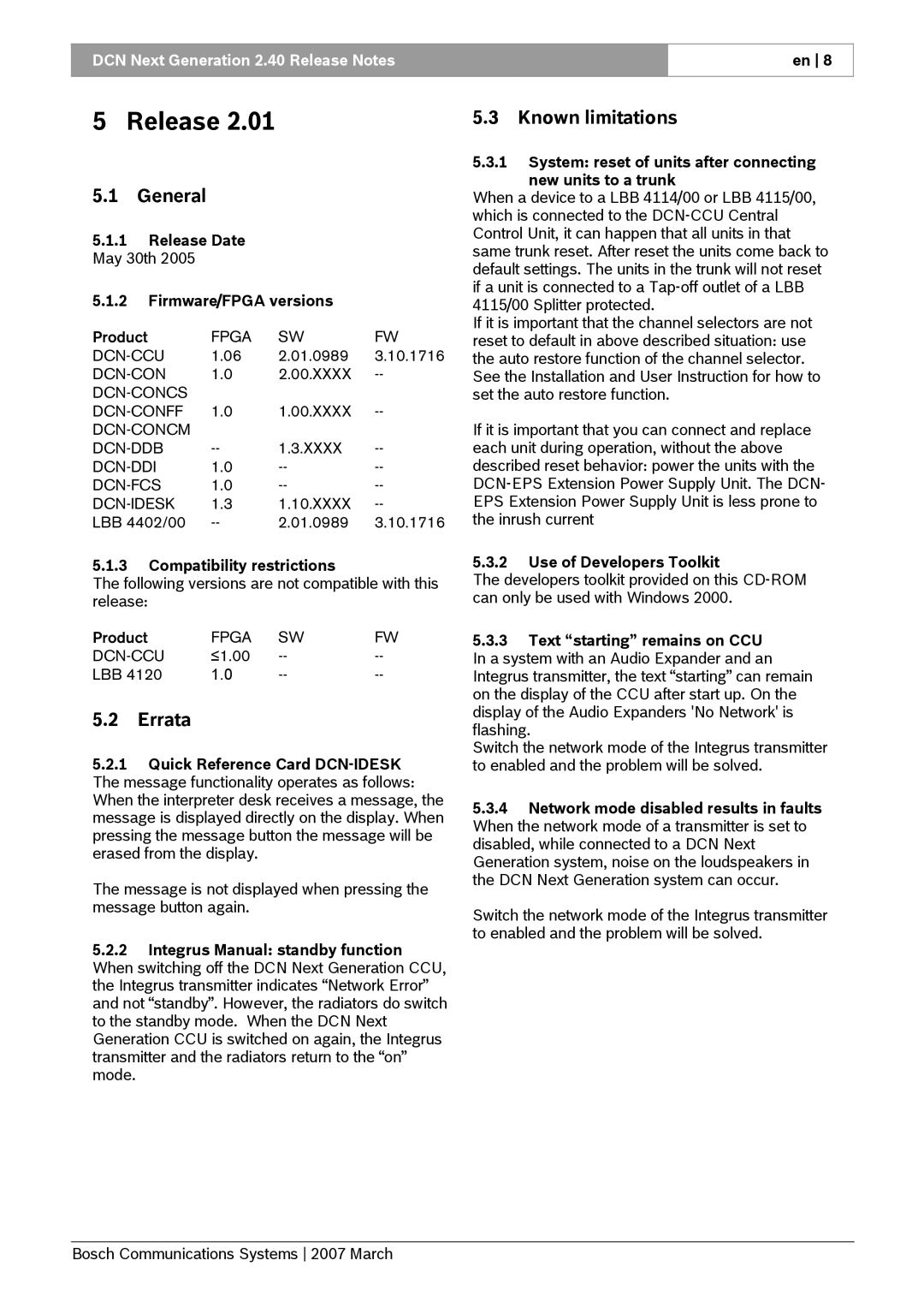 Bosch Appliances 2.4 manual Dcn-Con 