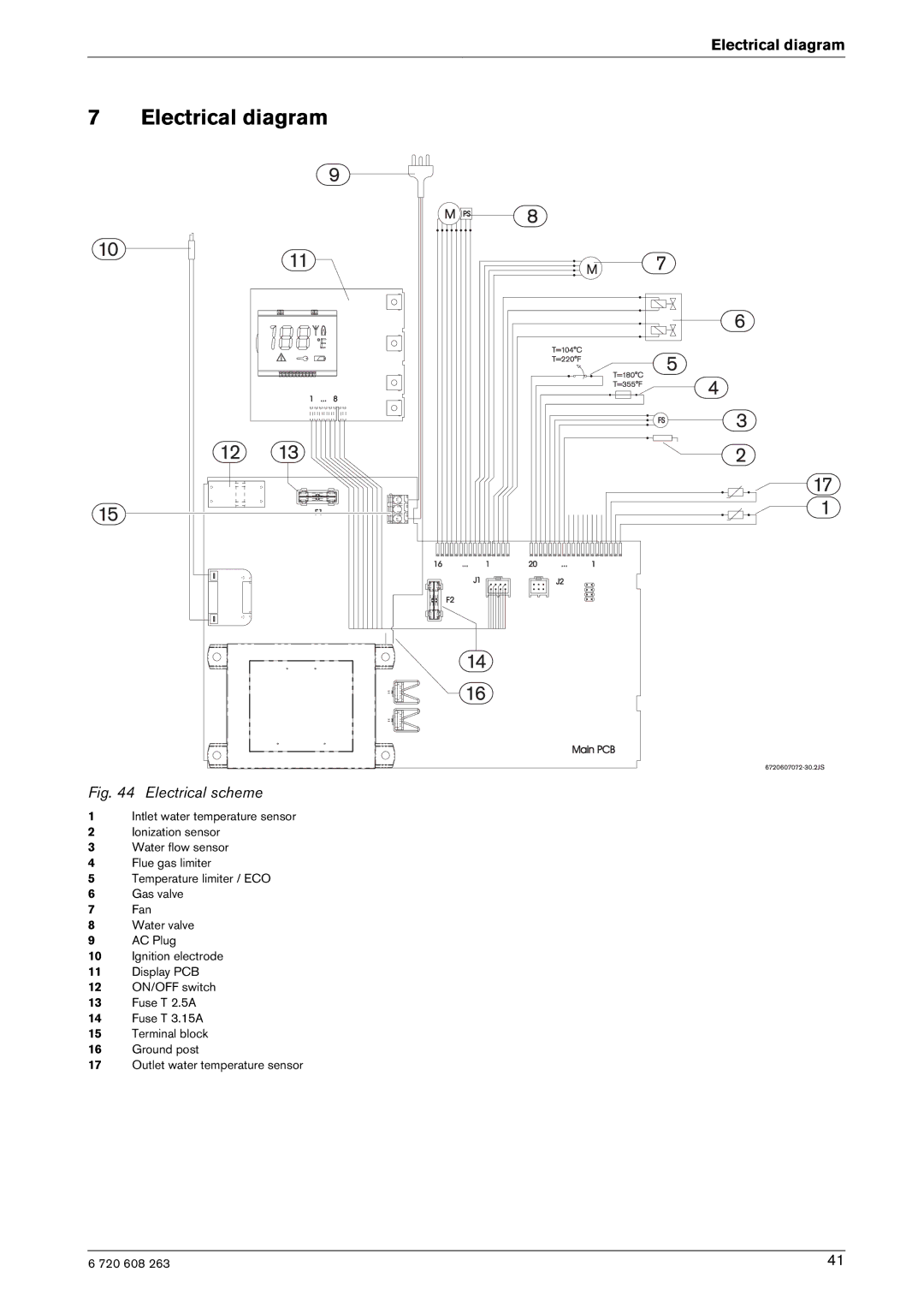 Bosch Appliances 2400E LP, 2400E NG manual Electrical diagram 