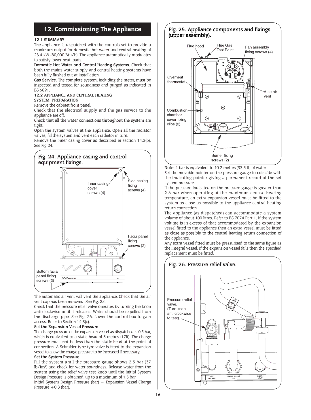 Bosch Appliances 24I RSF manual Commissioning The Appliance, Summary, Appliance and Central Heating System Preparation 