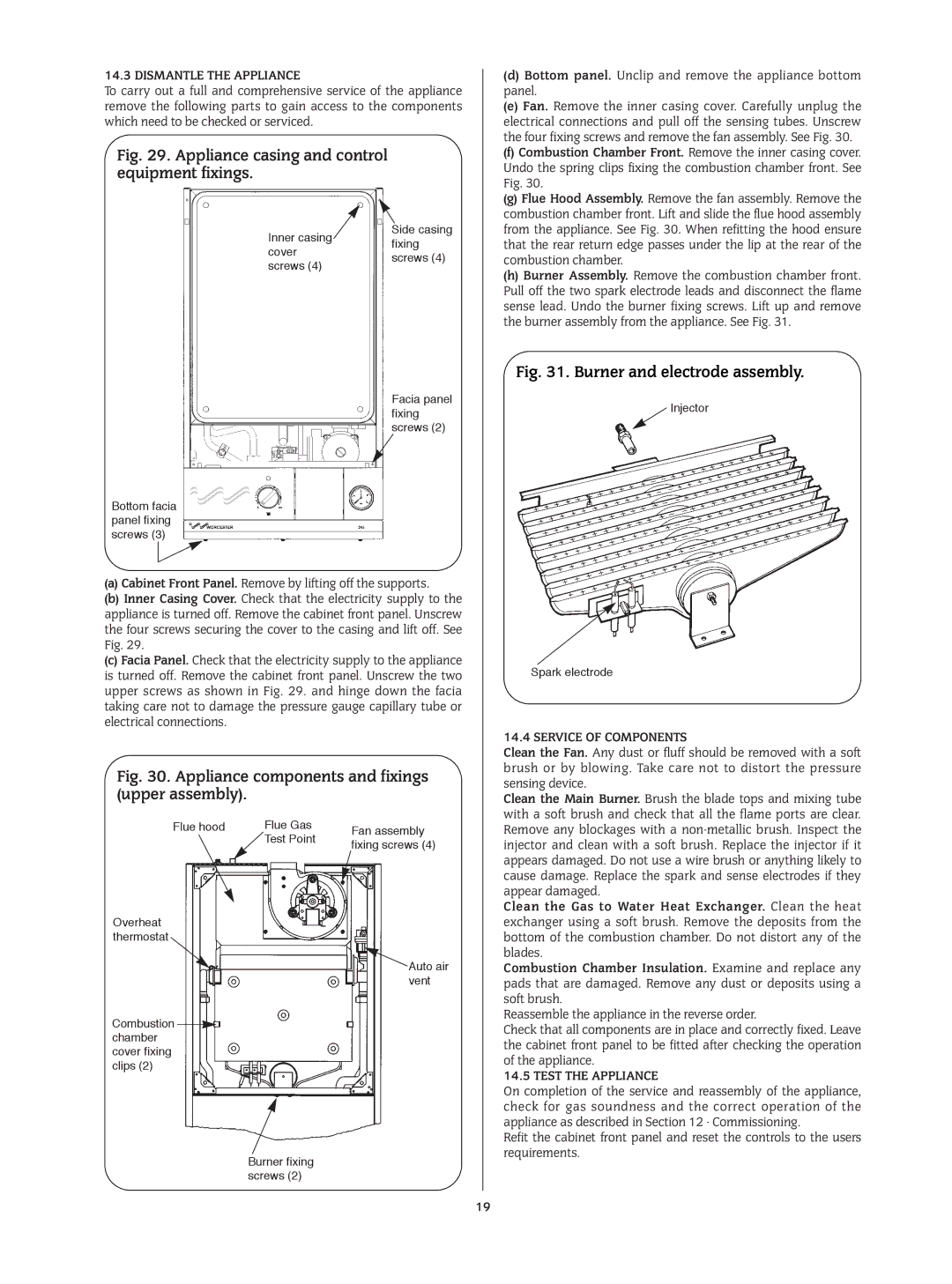 Bosch Appliances 24I RSF manual Dismantle the Appliance, Service of Components, Test the Appliance 