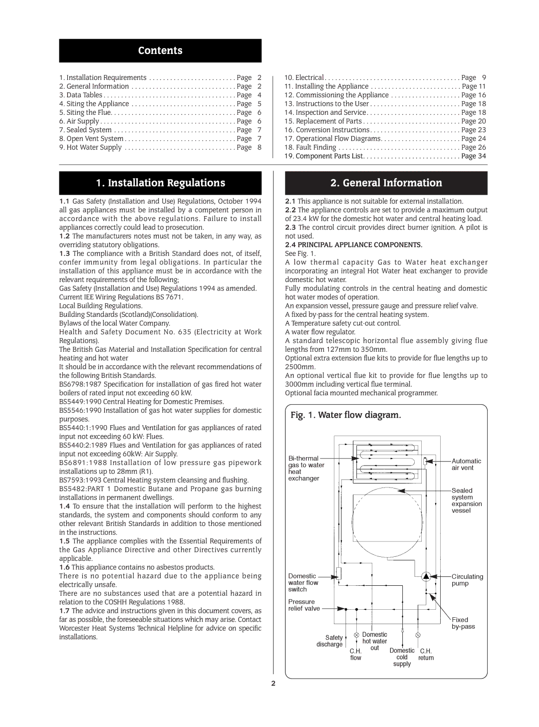 Bosch Appliances 24I RSF manual Contents, Installation Regulations, General Information 