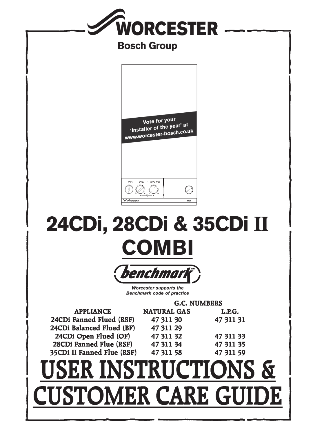 Bosch Appliances 35CDI II, 28CDI manual 24CDi, 28CDi & 35CDi COMBI, User Instructions & Customer Care Guide 