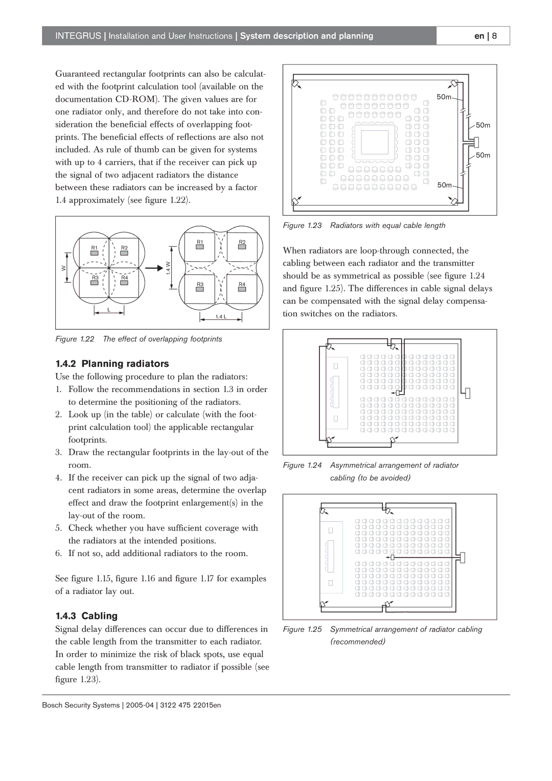 Bosch Appliances 3122 475 22015en manual Planning radiators, Cabling 