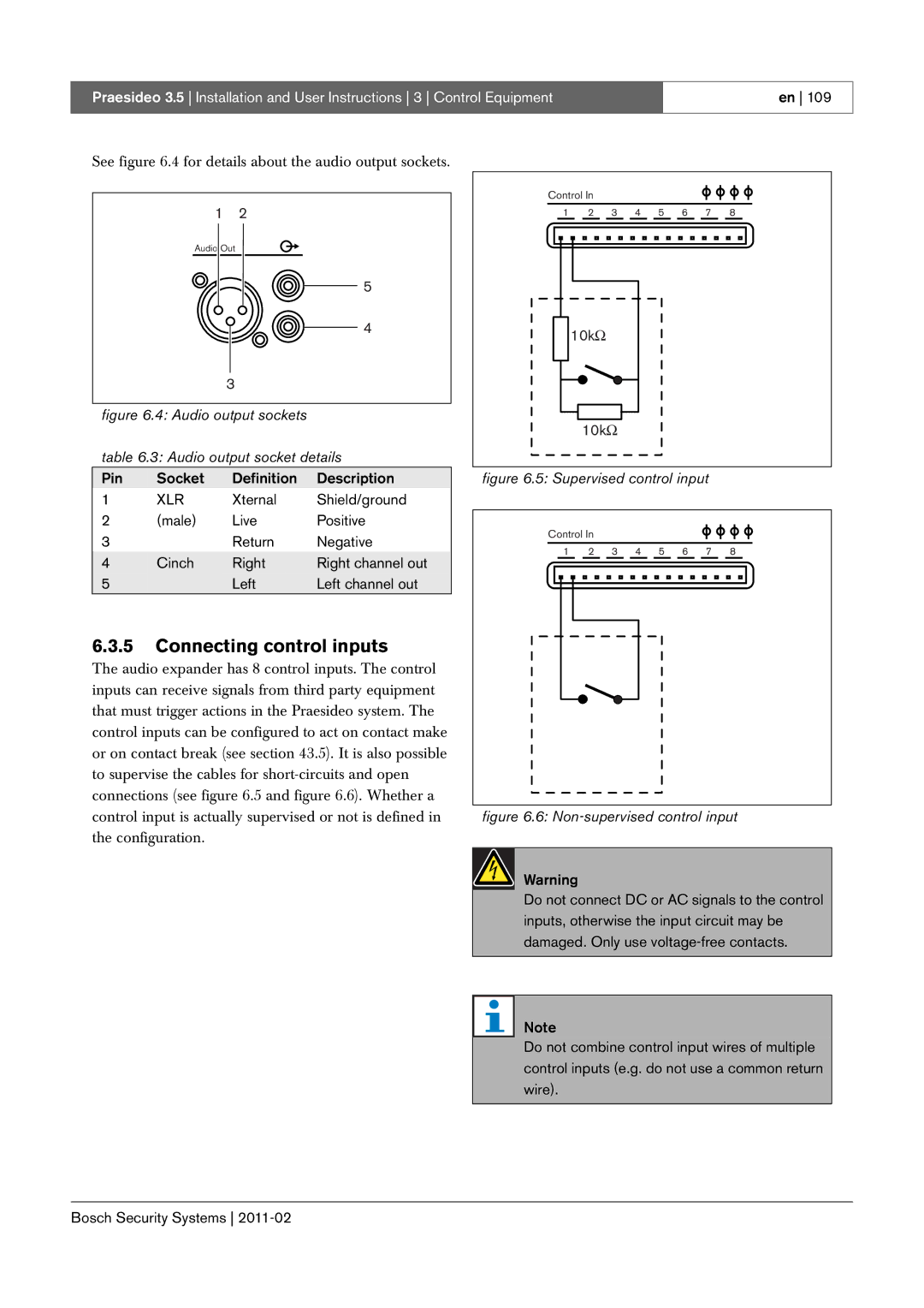 Bosch Appliances 3.5 manual See .4 for details about the audio output sockets 