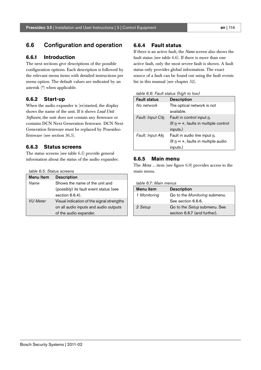 Bosch Appliances 3.5 manual Fault status 