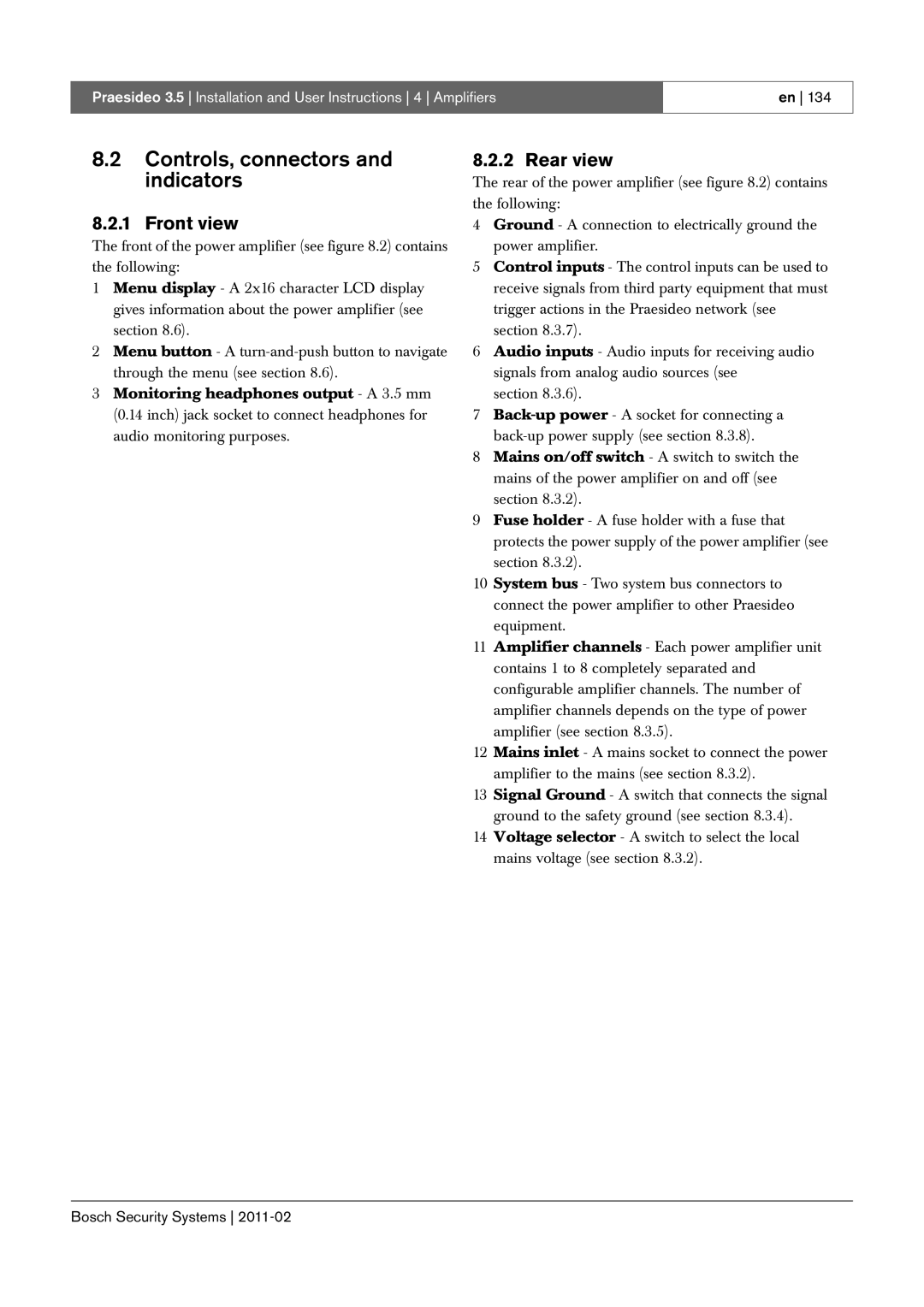 Bosch Appliances 3.5 manual Controls, connectors and indicators 