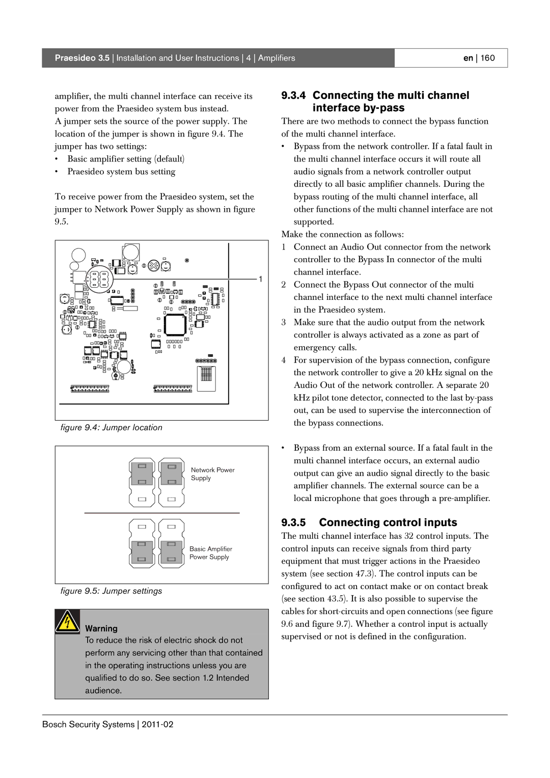 Bosch Appliances 3.5 manual Connecting the multi channel interface by-pass, Jumper location 