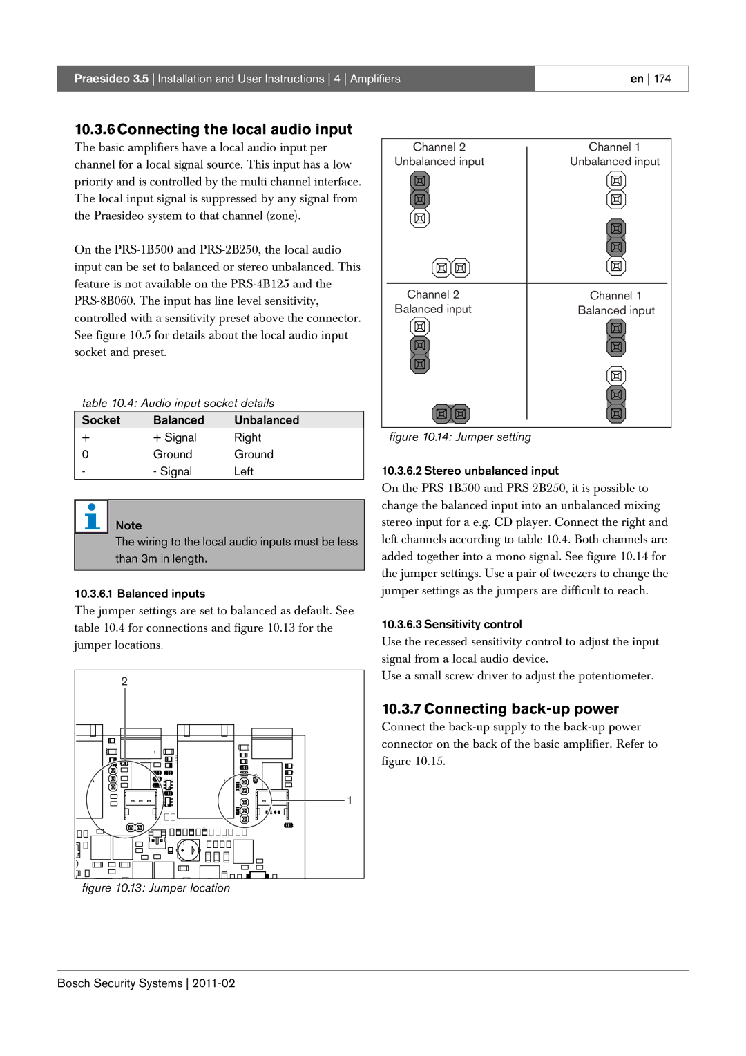 Bosch Appliances 3.5 manual Connecting the local audio input 