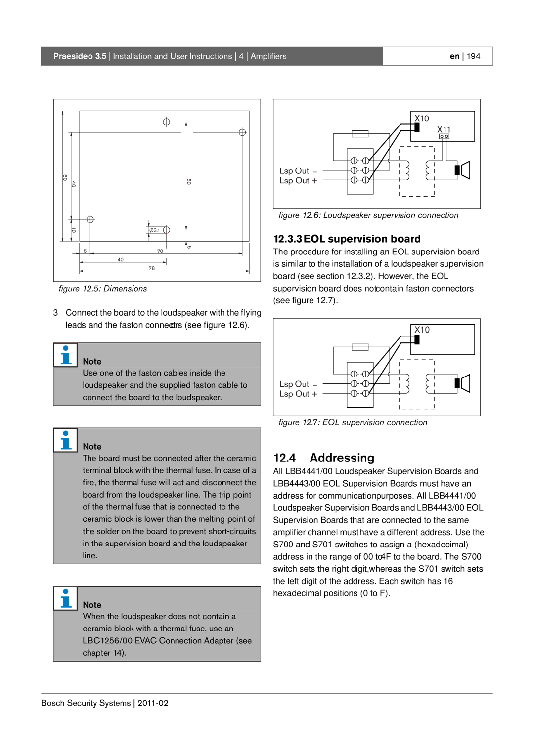 Bosch Appliances 3.5 manual Addressing, X10 Lsp Out Lsp Out + 