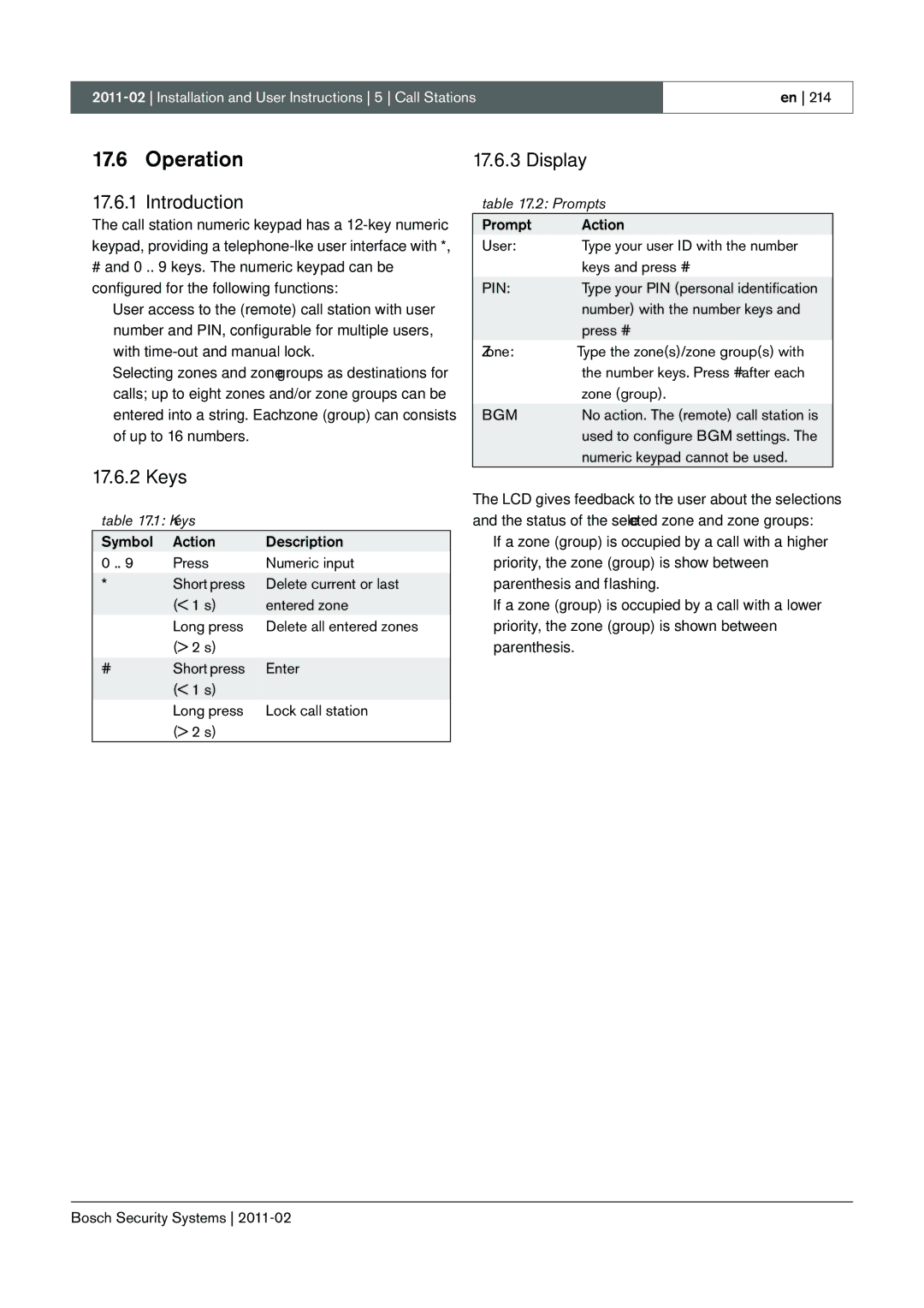 Bosch Appliances 3.5 manual Keys, Display, Prompts 