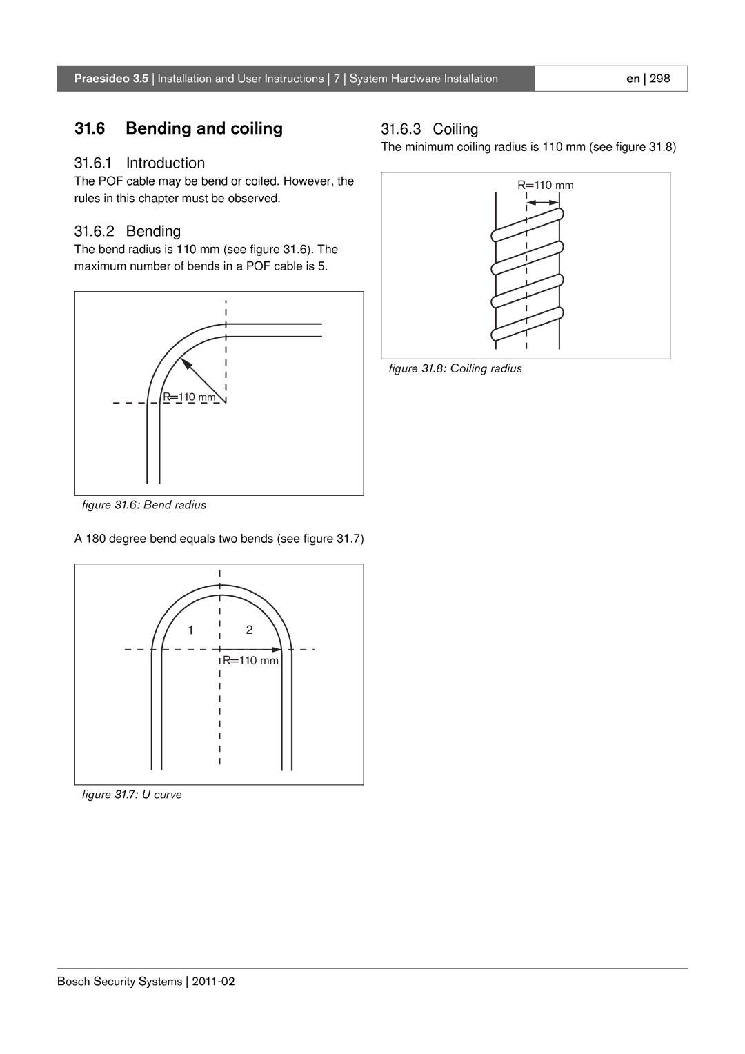 Bosch Appliances 3.5 manual Bending and coiling, Coiling, =110 mm 