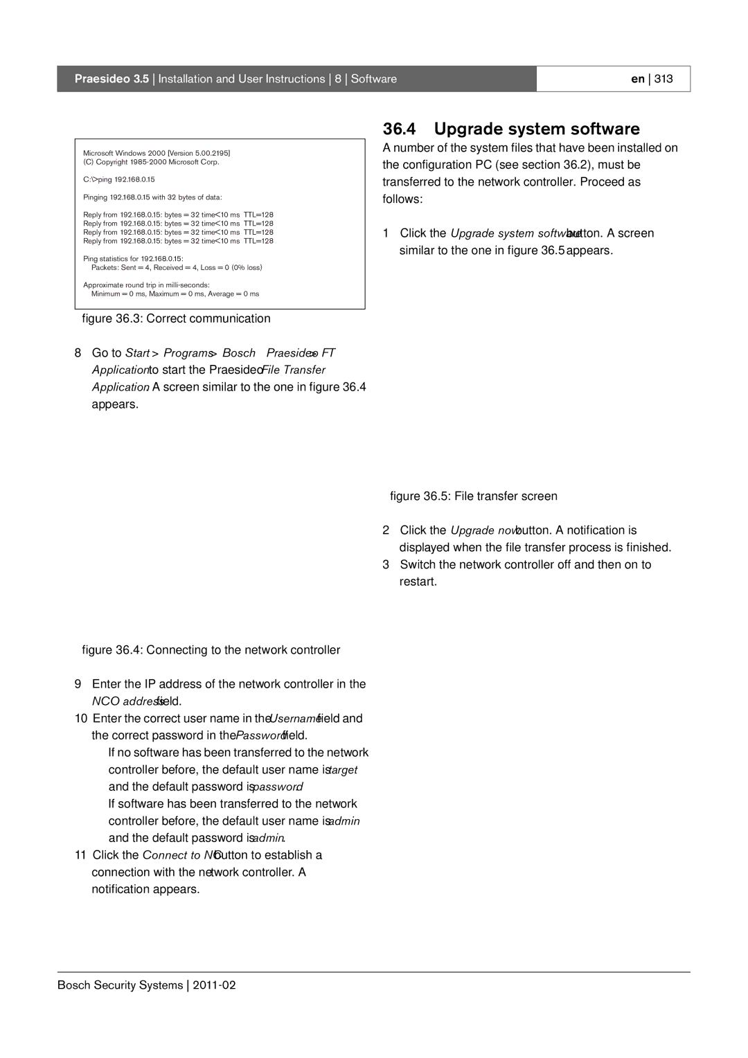 Bosch Appliances 3.5 manual Upgrade system software, Correct communication 