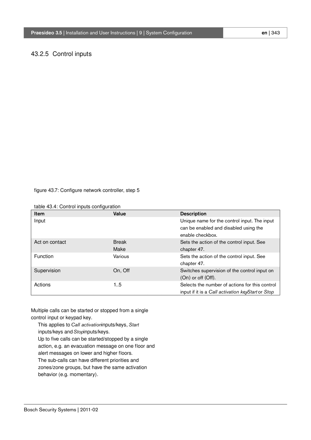 Bosch Appliances 3.5 manual Act on contact Break, Make, Supervision On, Off, Actions 