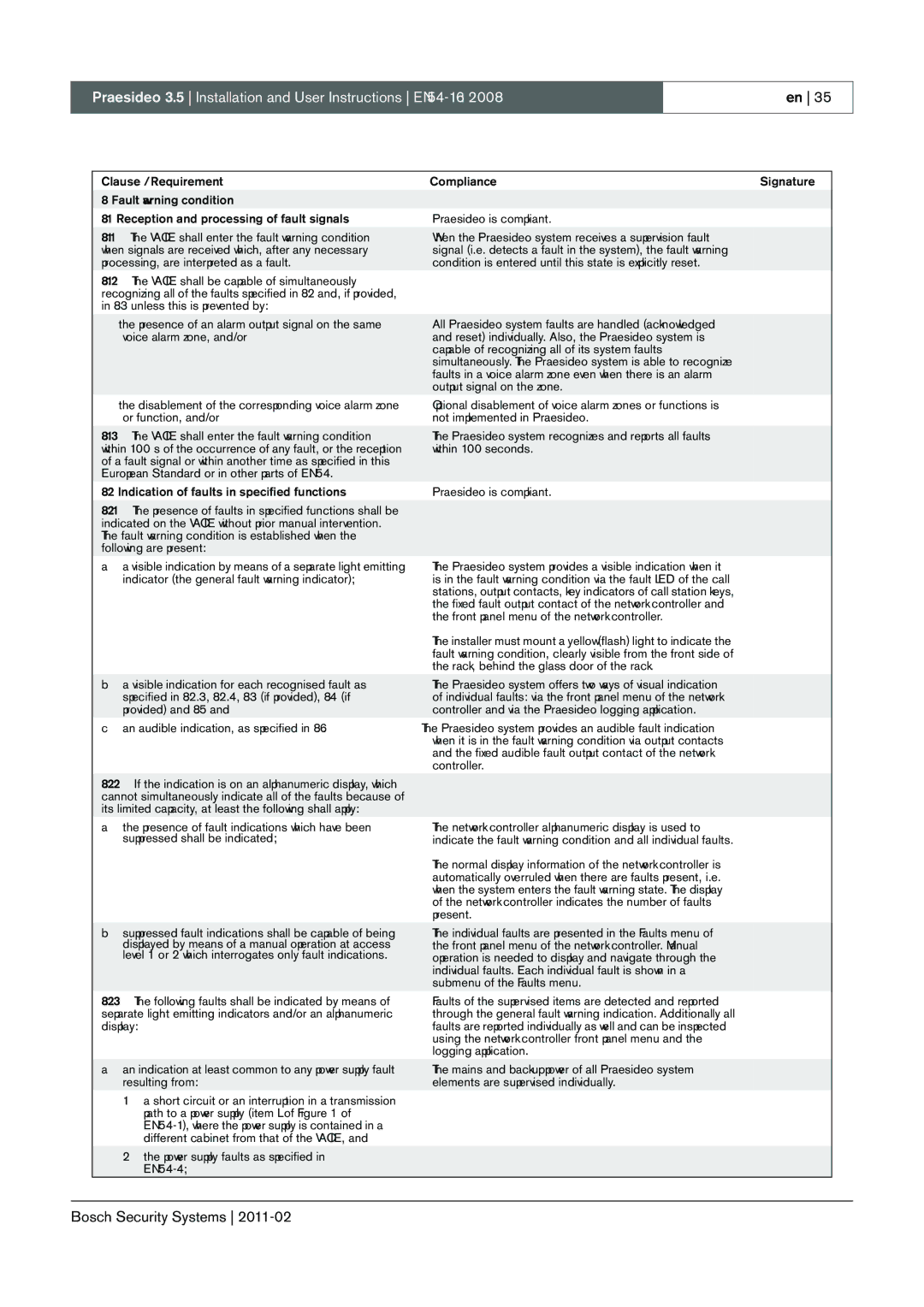 Bosch Appliances manual Praesideo 3.5 Installation and User Instructions EN54-16 