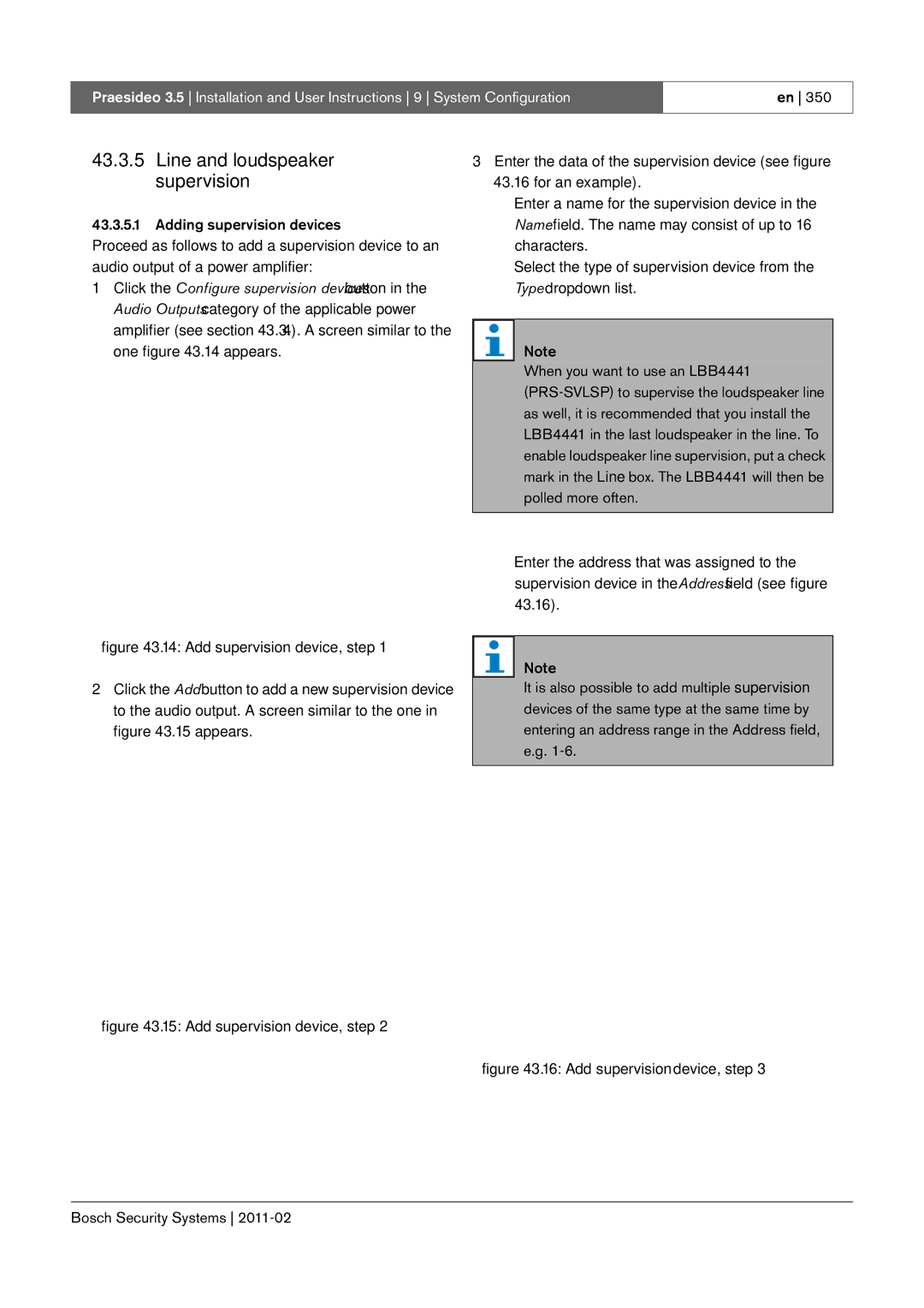 Bosch Appliances 3.5 manual Line and loudspeaker supervision, Adding supervision devices 